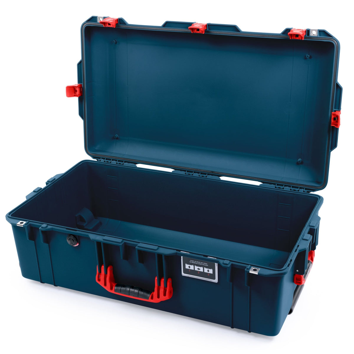 Pelican 1615 Air Case - Deep Pacific & Red Trolley - Empty