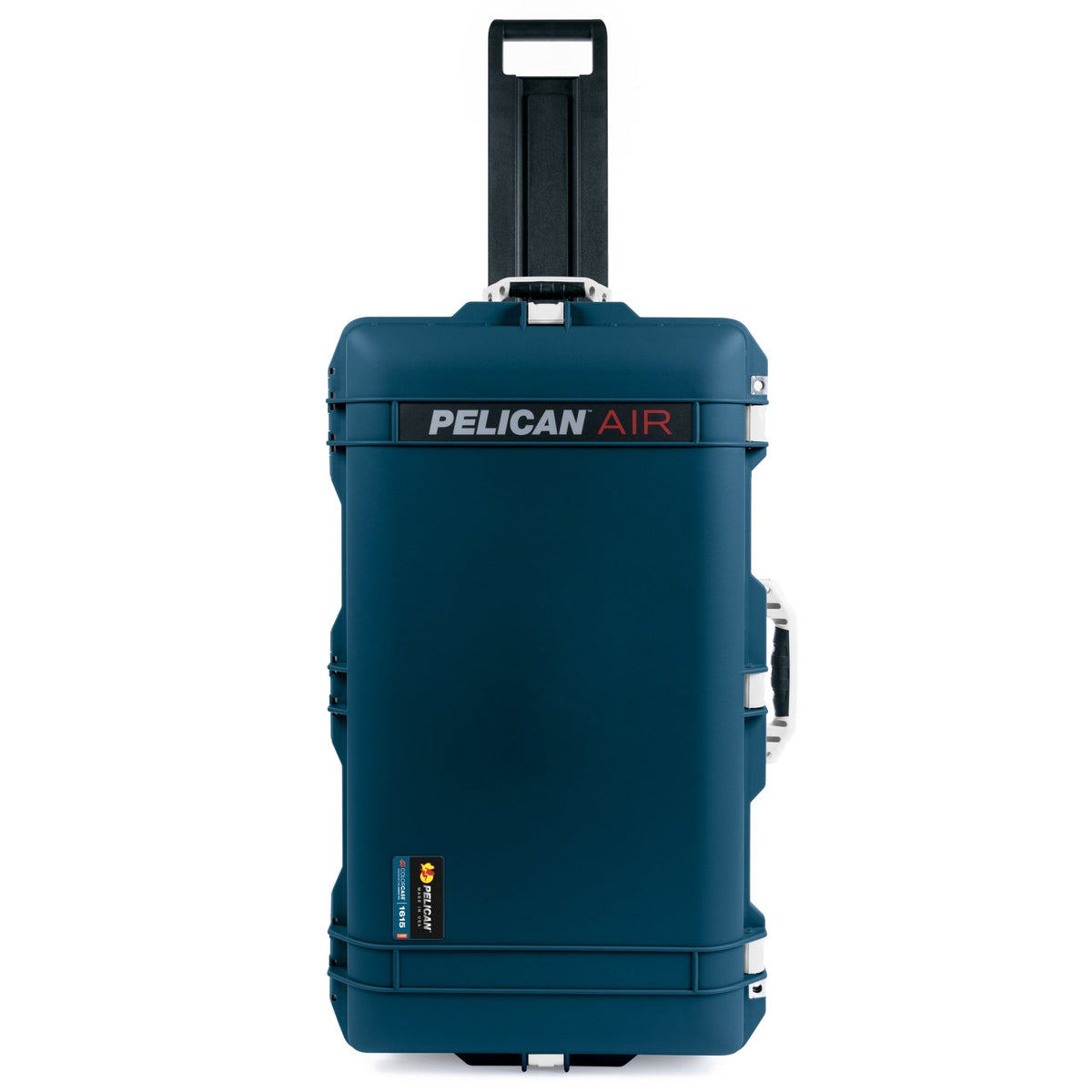 Pelican 1615 Air Case - Deep Pacific & White TSA Latches + Trolley - Empty