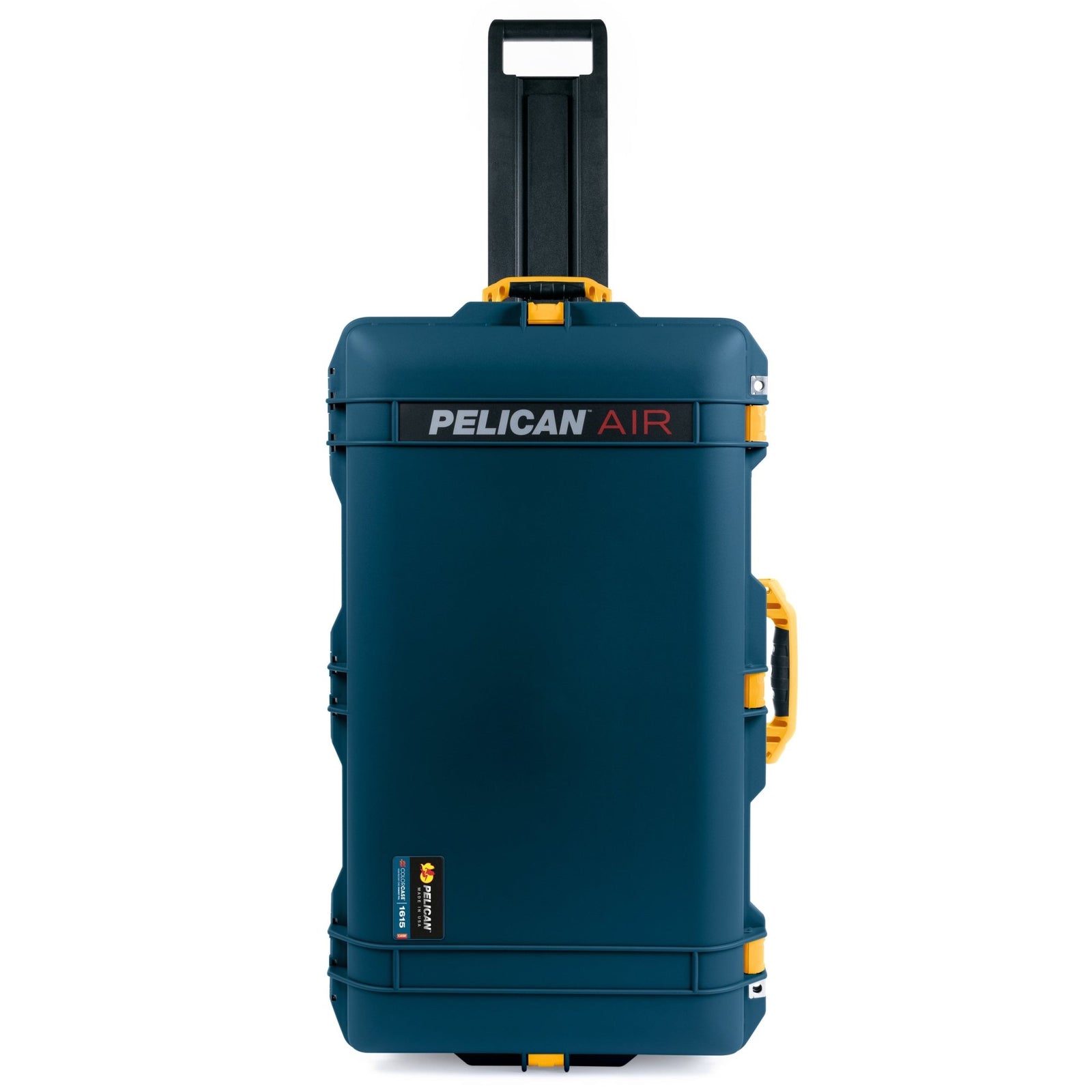 Pelican 1615 Air Case - Deep Pacific & Yellow Trolley - Empty