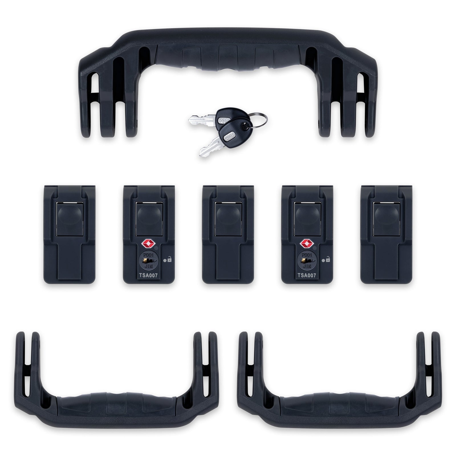 Pelican 1615 Air Replacement Handles &  Latches Set - Black TSA