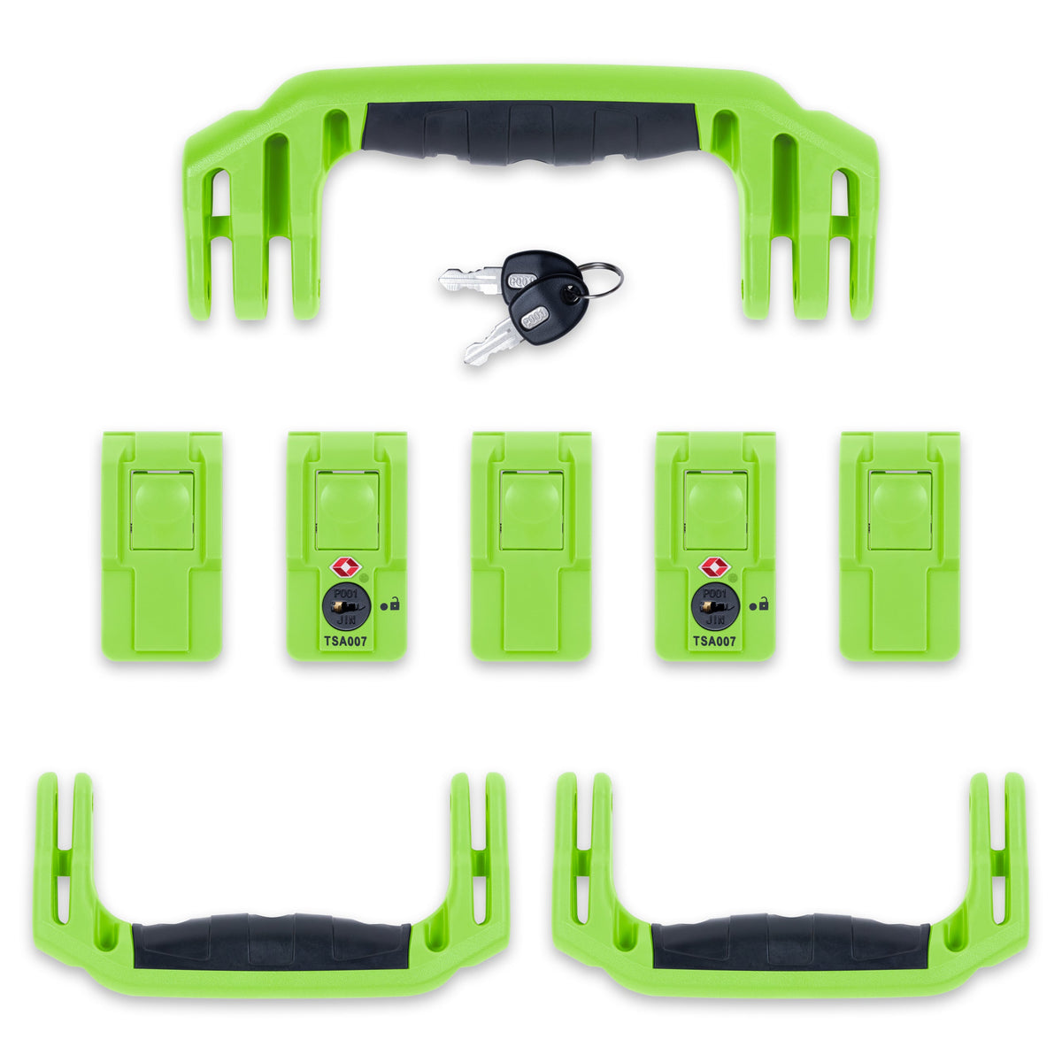 Pelican 1615 Air Replacement Handles &amp; Latches Set - Lime Green TSA