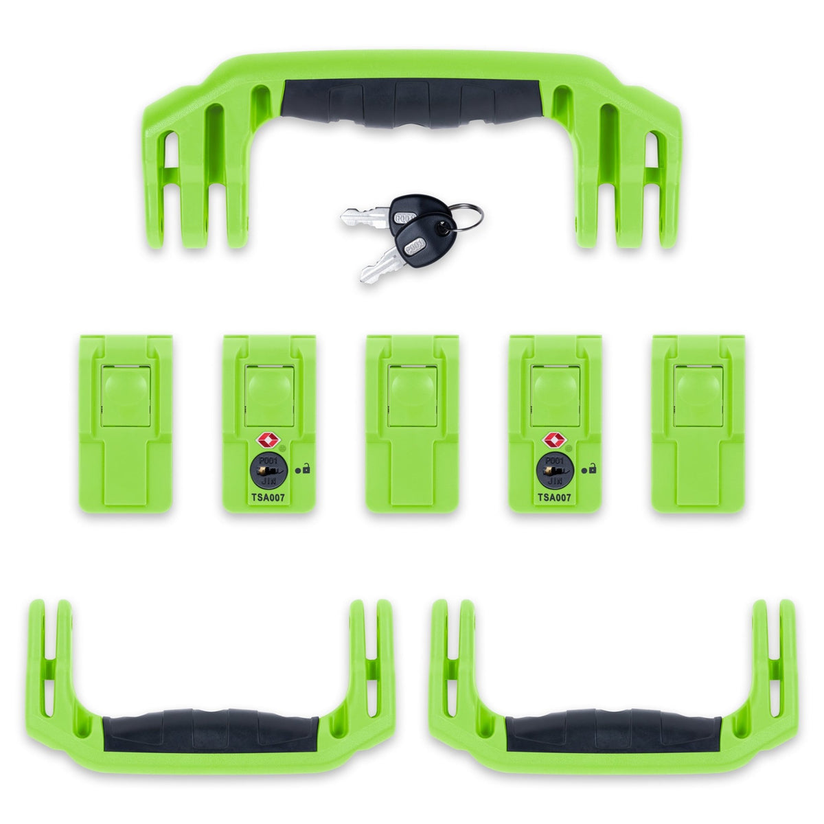 Pelican 1615 Air Replacement Handles &amp; Latches Set - Lime Green TSA -