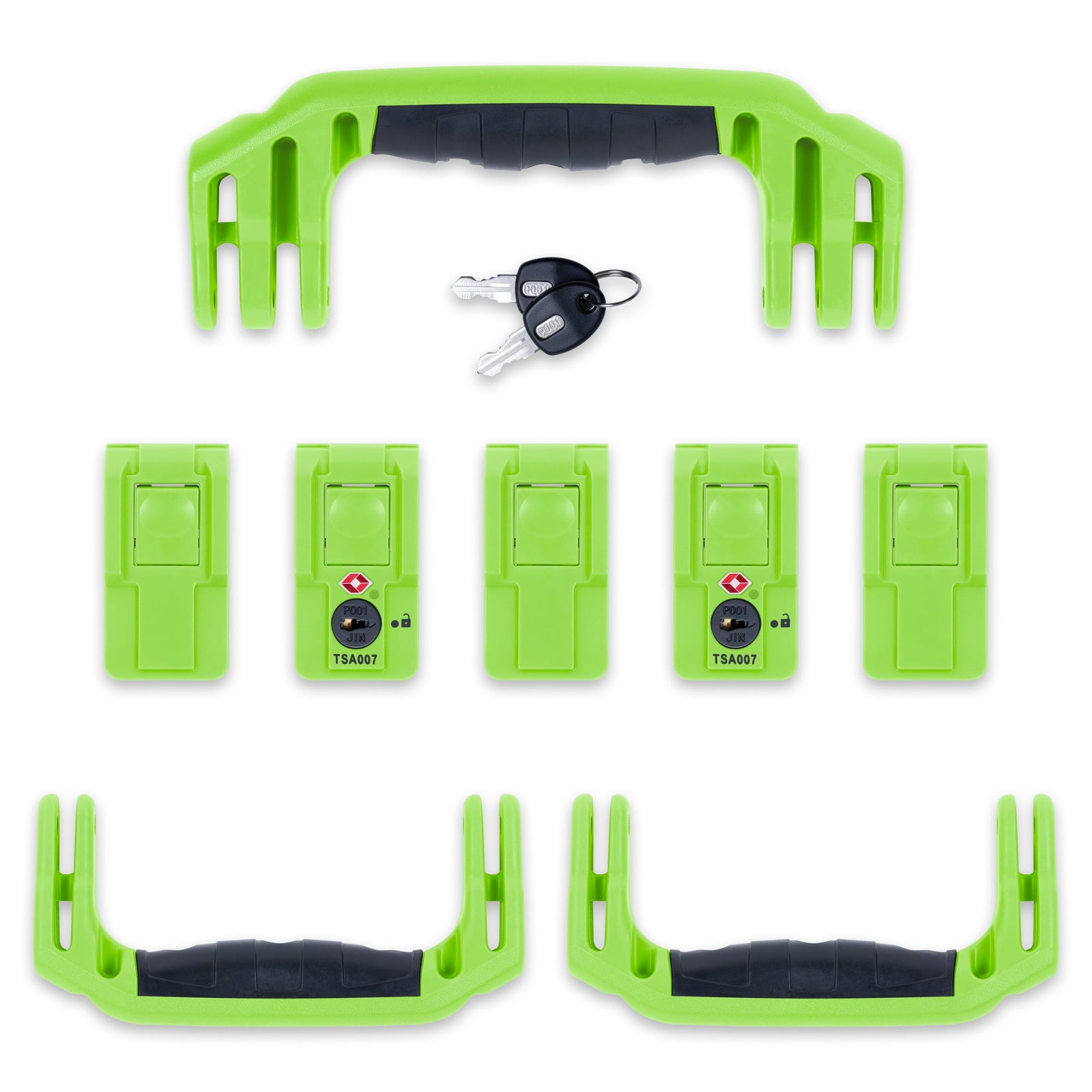 Pelican 1615 Air Replacement Handles & Latches Set - Lime Green TSA