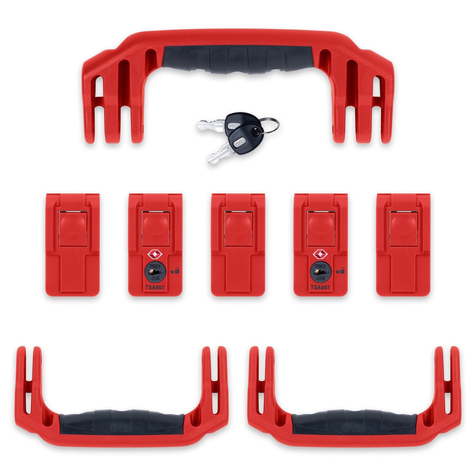 Pelican 1615 Air Replacement Handles & Latches Set - Red TSA -