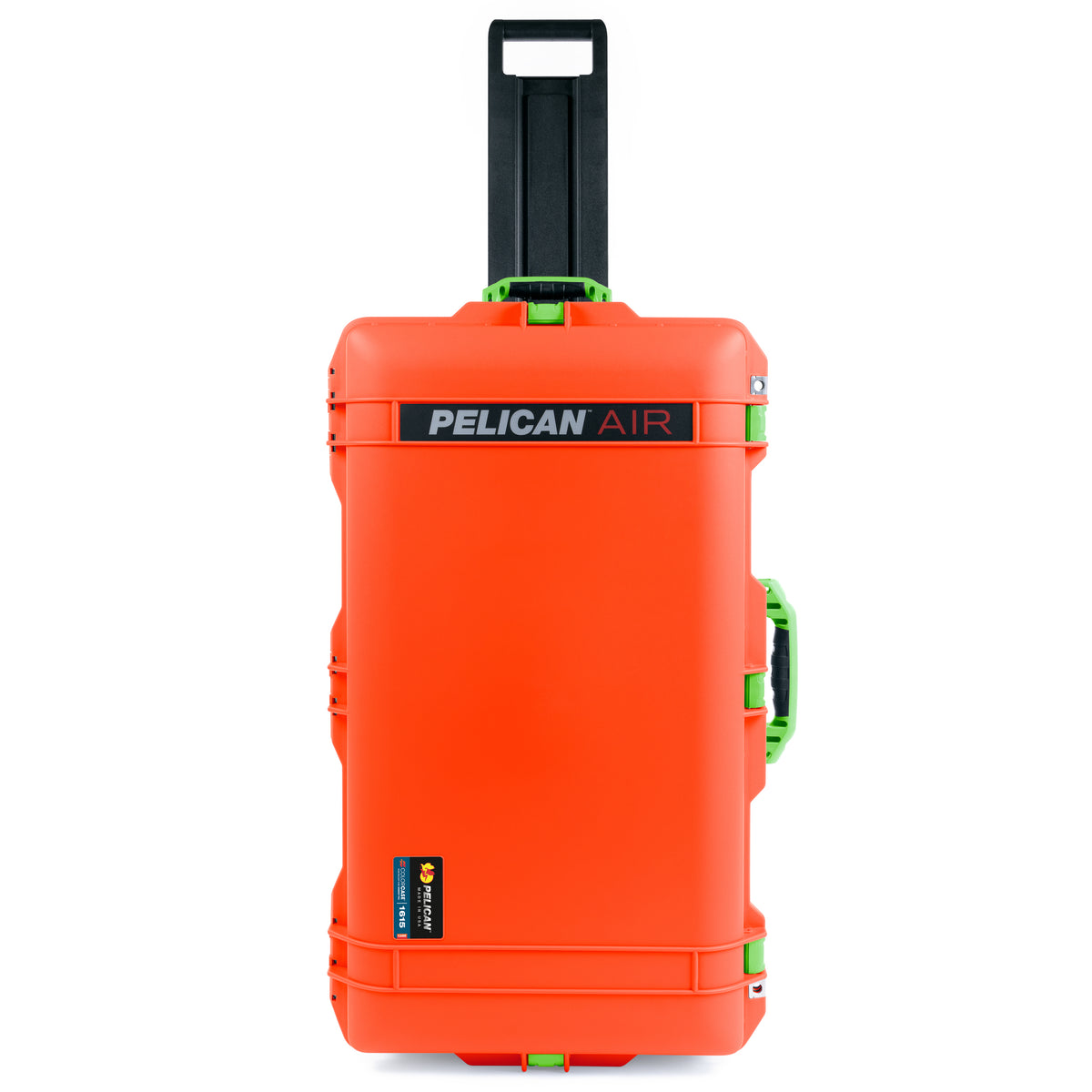Pelican 1615 Air Case - Orange &amp; Lime Green Trolley