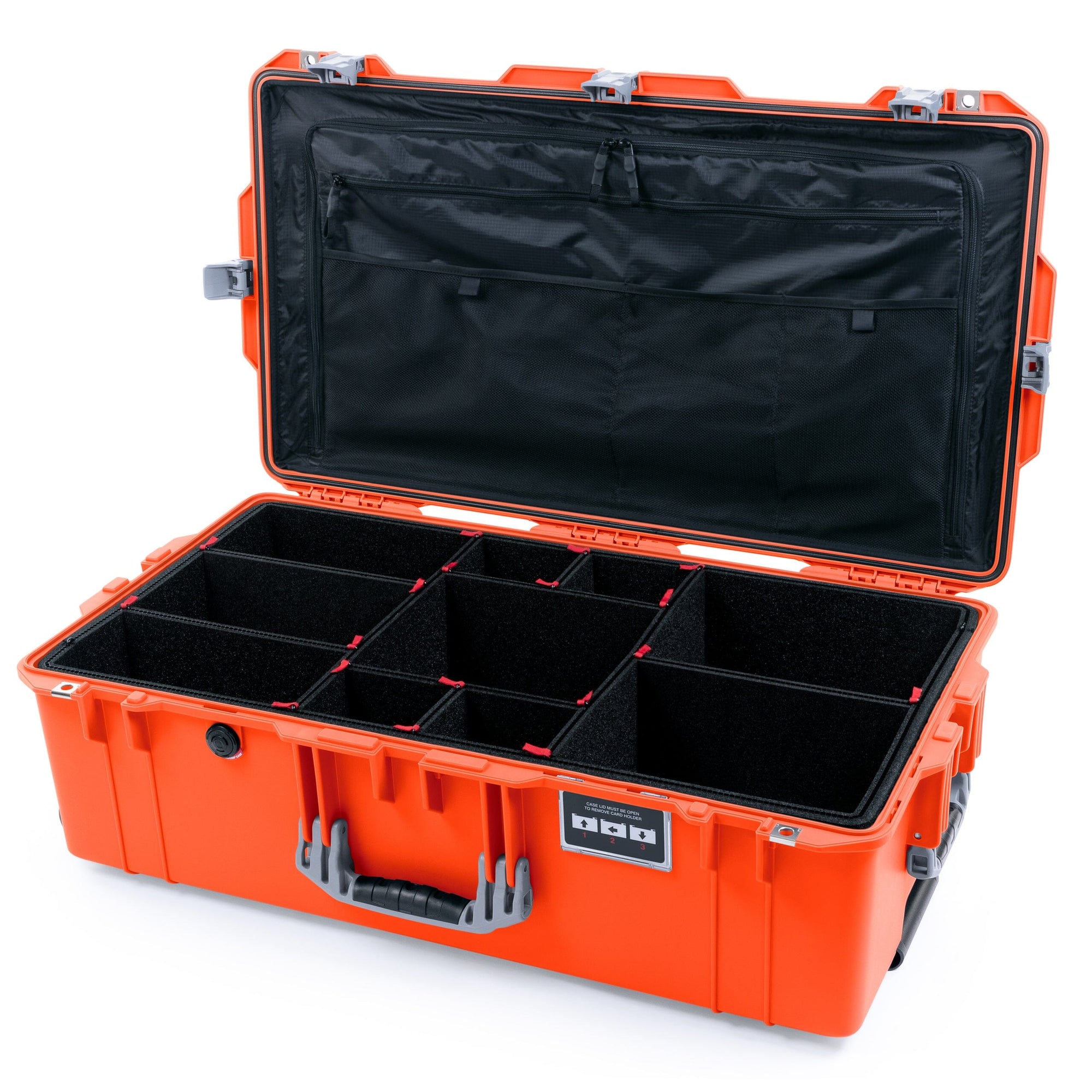 Pelican 1615 Air Case - Orange & Silver TrekPak Divider System / TRVL Lid Organizer ColorCase 016150-0320-150-181