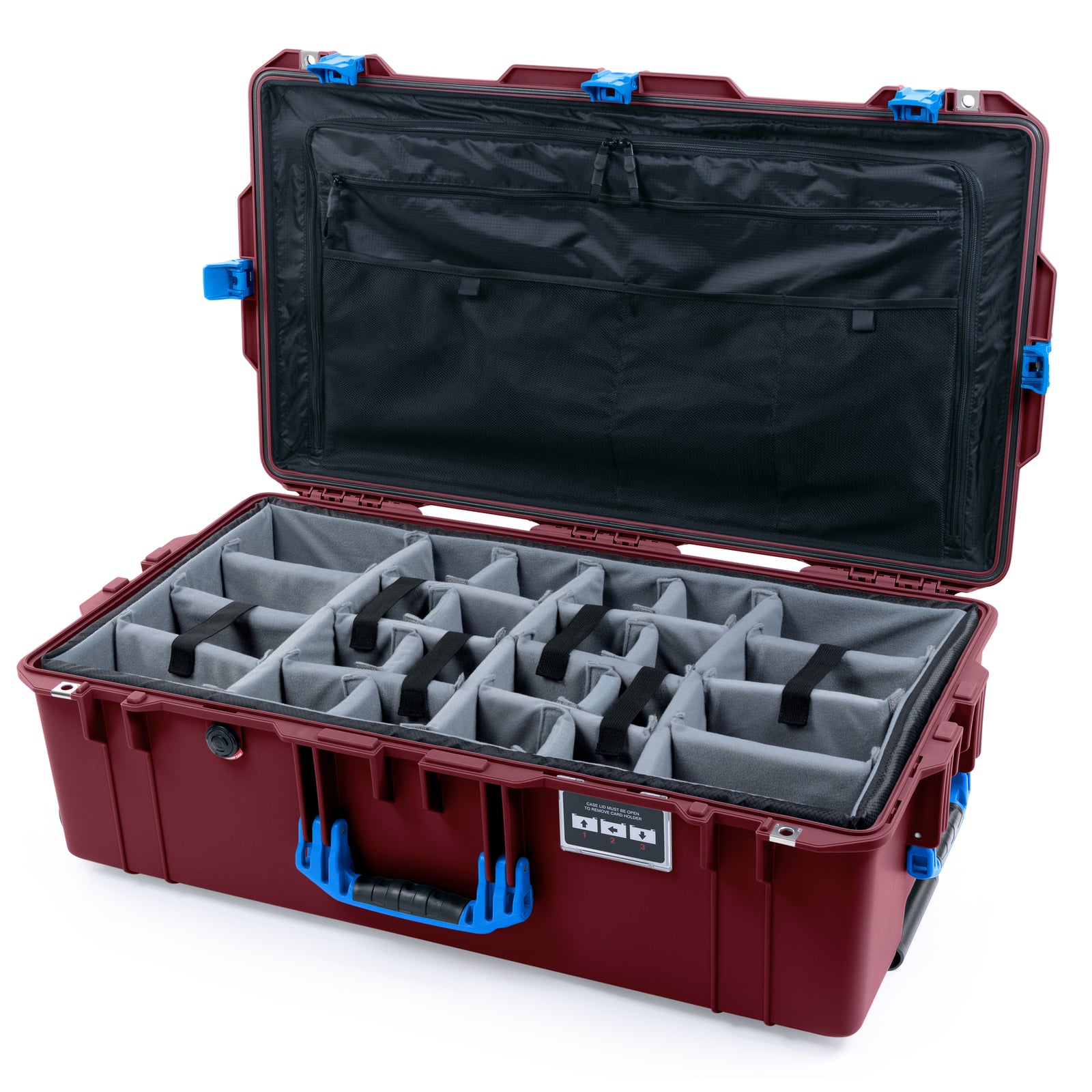 Pelican 1615 Air Case - Oxblood & Blue Trolley
