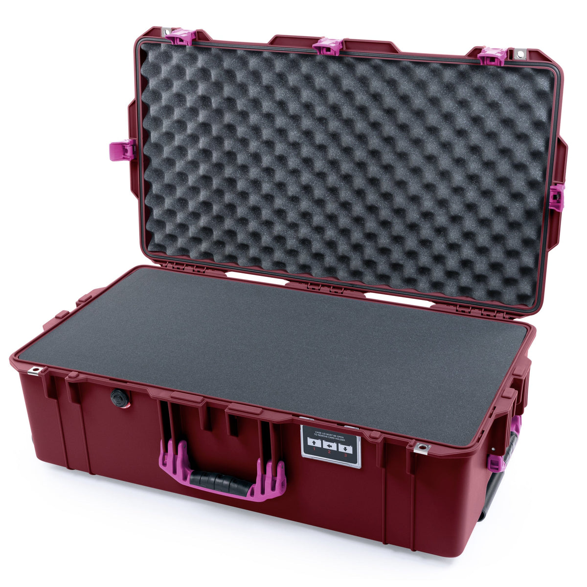 Pelican 1615 Air Case - Oxblood &amp; Magenta Trolley Pick &amp; Pluck Foam with Convoluted Lid Foam ColorCase 016150-0001-510-401-400