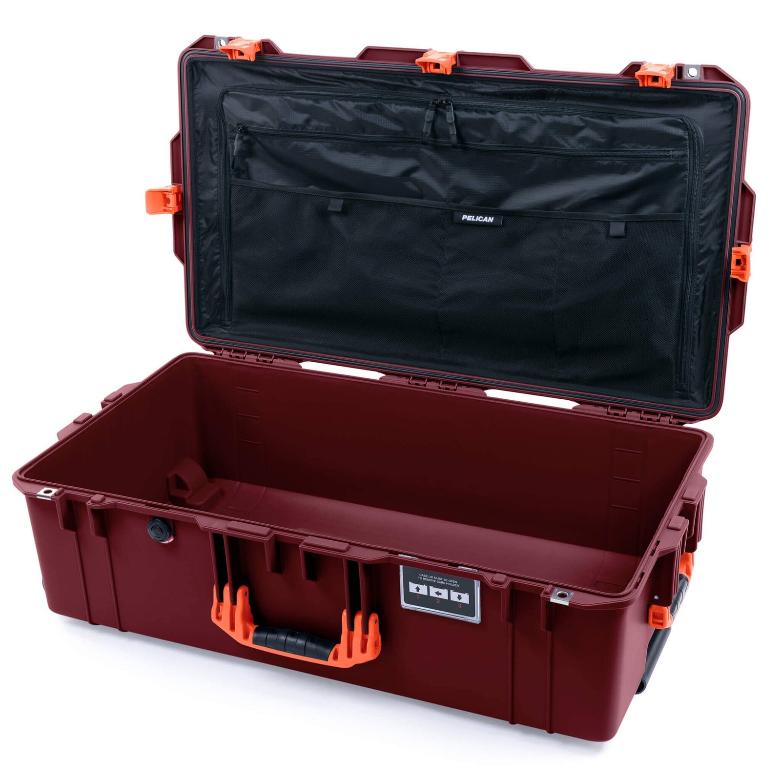 Pelican 1615 Air Case, Oxblood & Orange TRVL Lid Organizer Only ColorCase 016150-0300-510-151