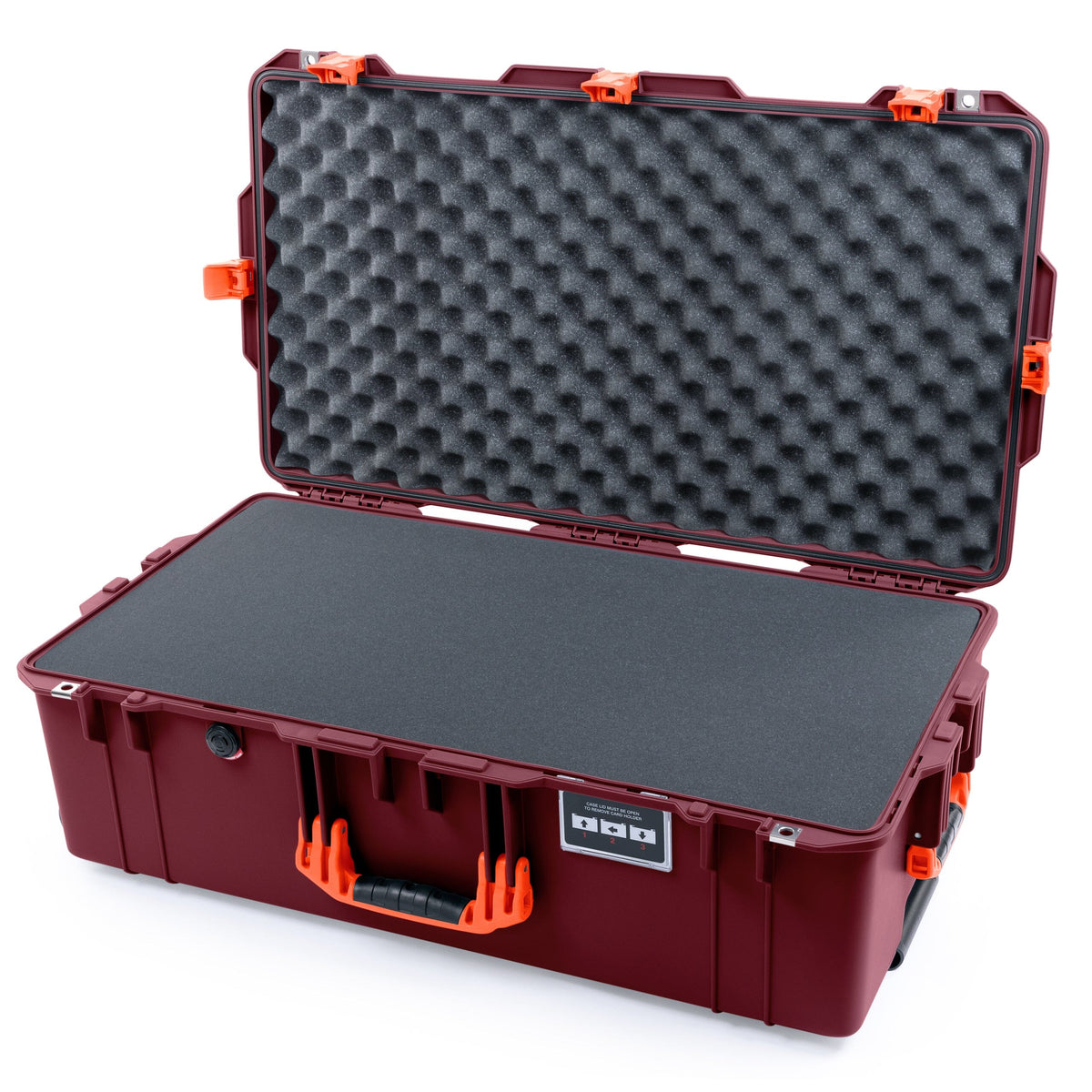 Pelican 1615 Air Case, Oxblood &amp; Orange Pick &amp; Pluck Foam with Convoluted Lid Foam ColorCase 016150-0001-510-151