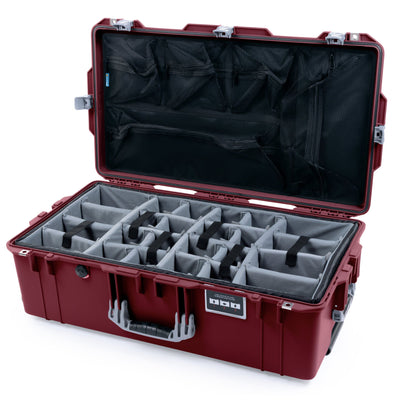 Pelican 1615 Air Case - Oxblood & Silver Gray Padded Microfiber Dividers with Mesh Lid Organizer ColorCase 016150-0170-510-181