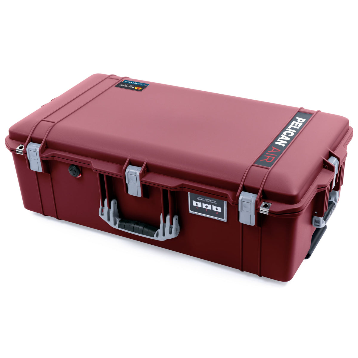 Pelican 1615 Air Case - Oxblood &amp; Silver Trolley None (Case Only) ColorCase 016150-0000-510-181-180