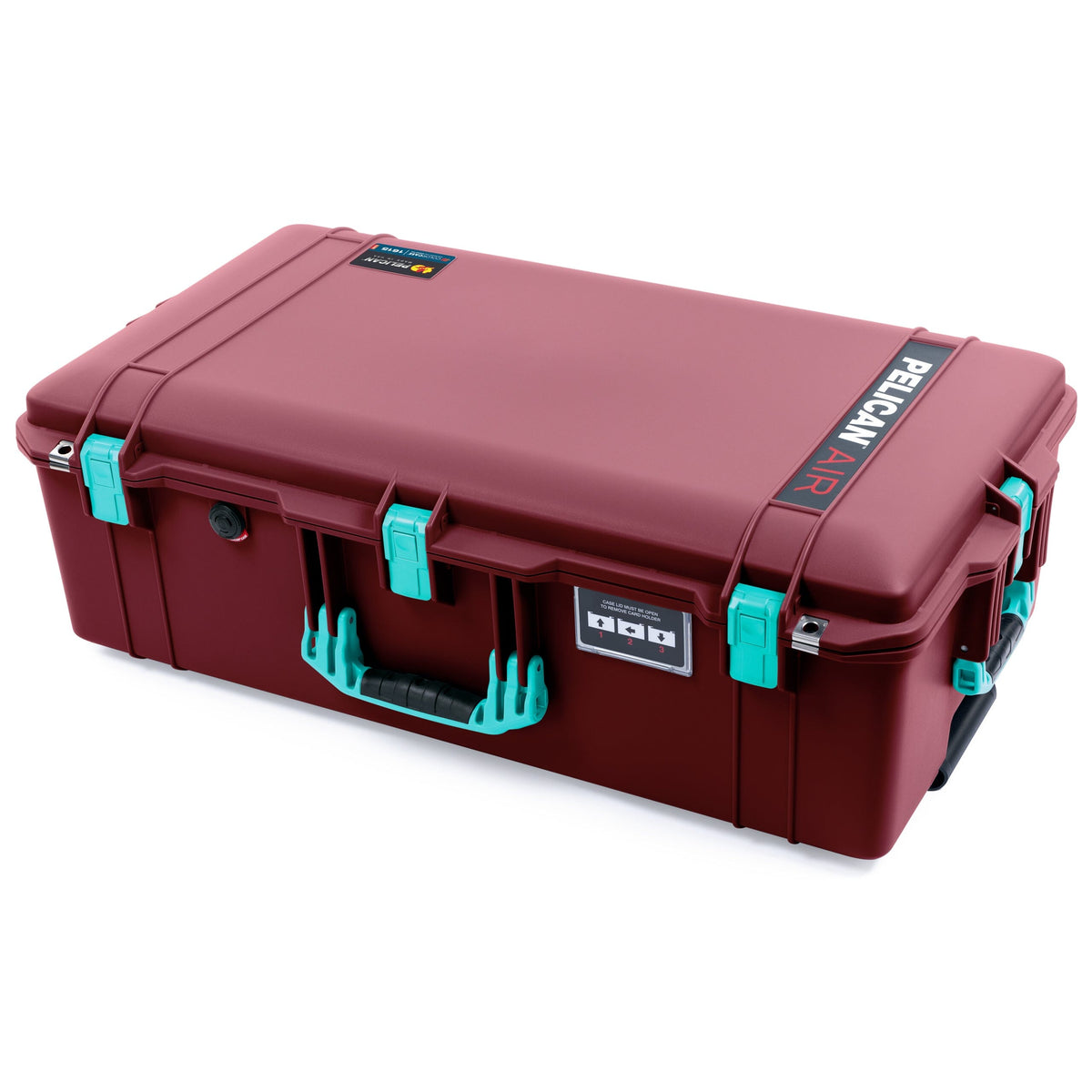 Pelican 1615 Air Case - Oxblood &amp; Teal Trolley None (Case Only) ColorCase 016150-0000-510-591-590