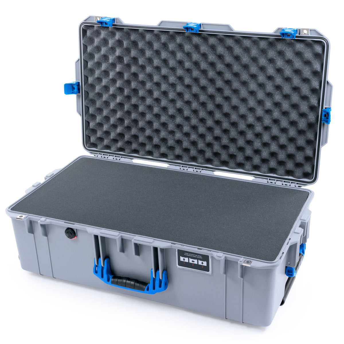 Pelican 1615 Air Case - Silver &amp; Blue Pick &amp; Pluck Foam / Convoluted Lid Foam ColorCase 016150-0001-180-121