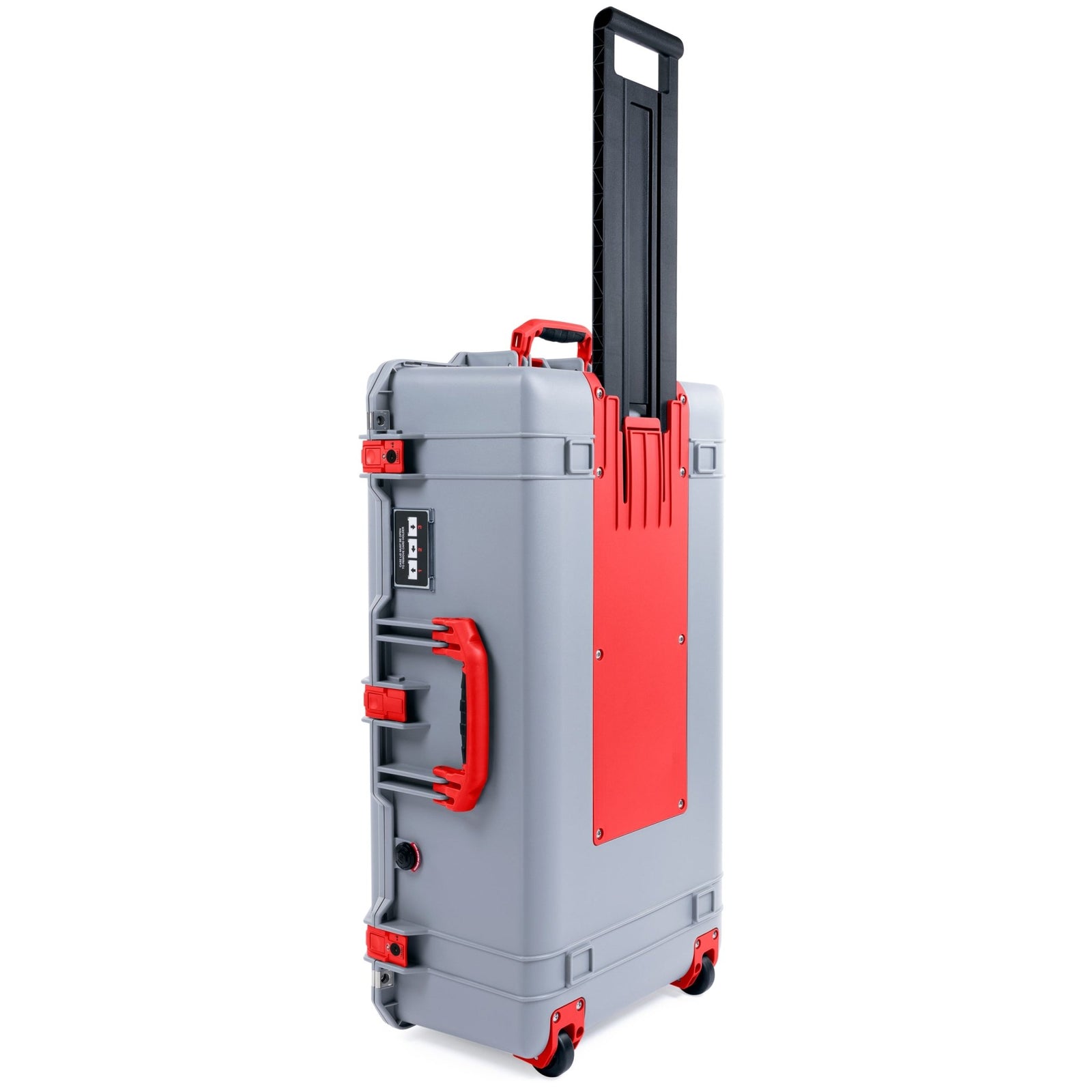 Pelican 1615 Air Case - Silver & Red TSA Latches + Trolley - Empty