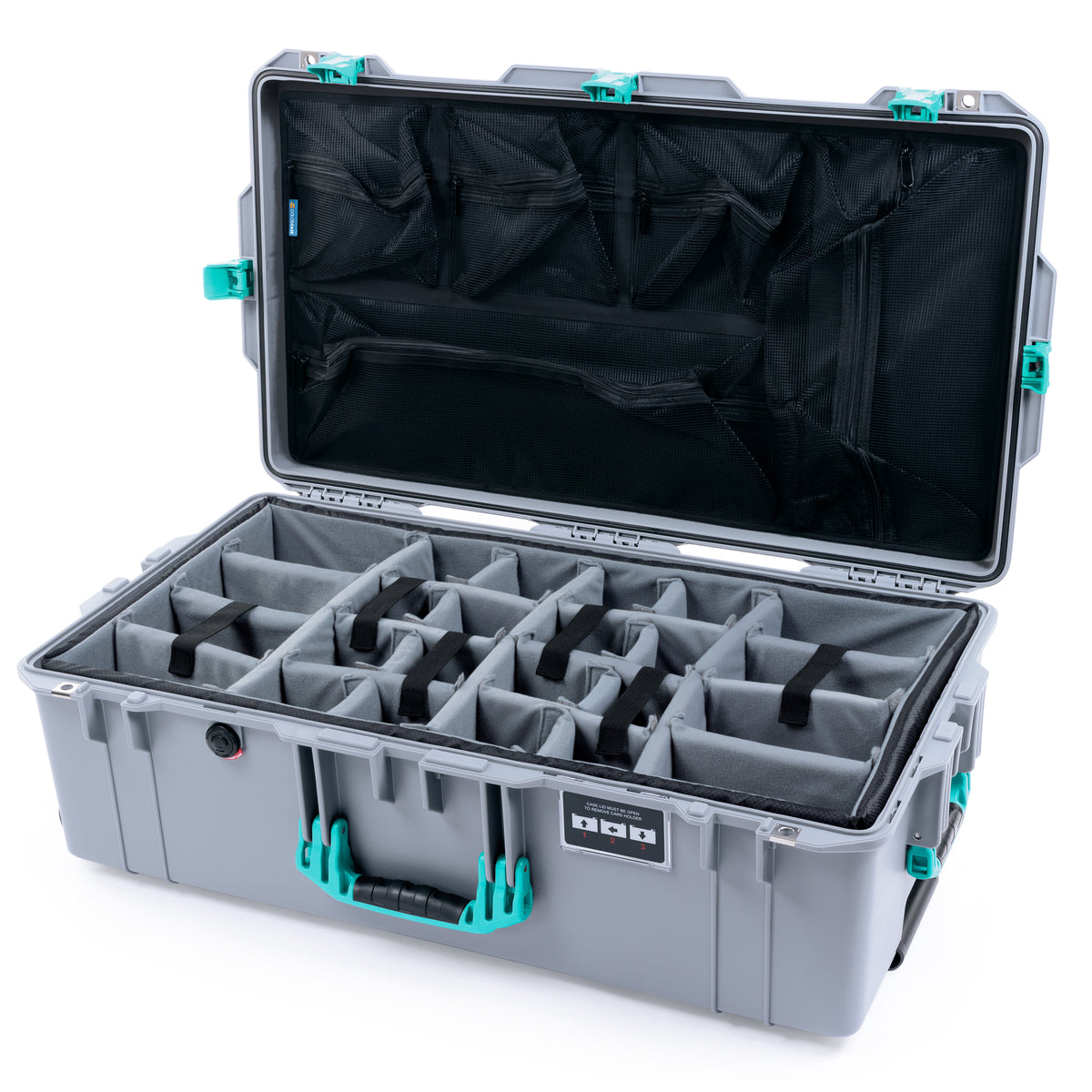 Pelican 1615 Air Case - Silver &amp; Teal