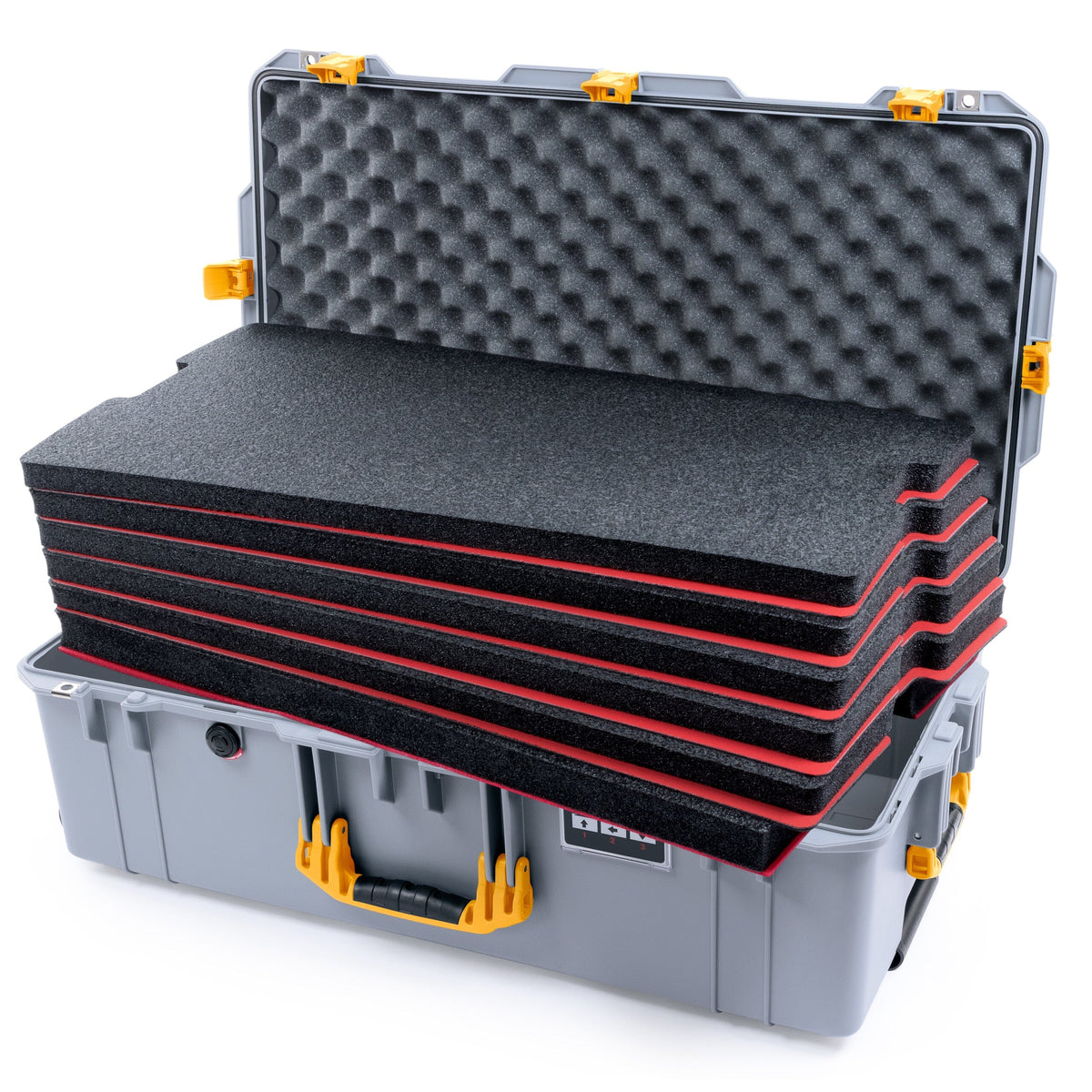 Pelican 1615 Air Case - Silver &amp; Yellow DIY Tool Foam Kit / Convoluted Lid Foam ColorCase 016150-0060-180-241