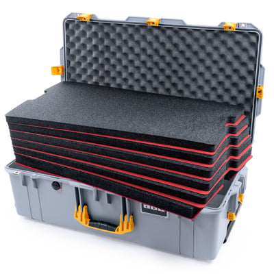 Pelican 1615 Air Case - Silver & Yellow DIY Tool Foam Kit / Convoluted Lid Foam ColorCase 016150-0060-180-241