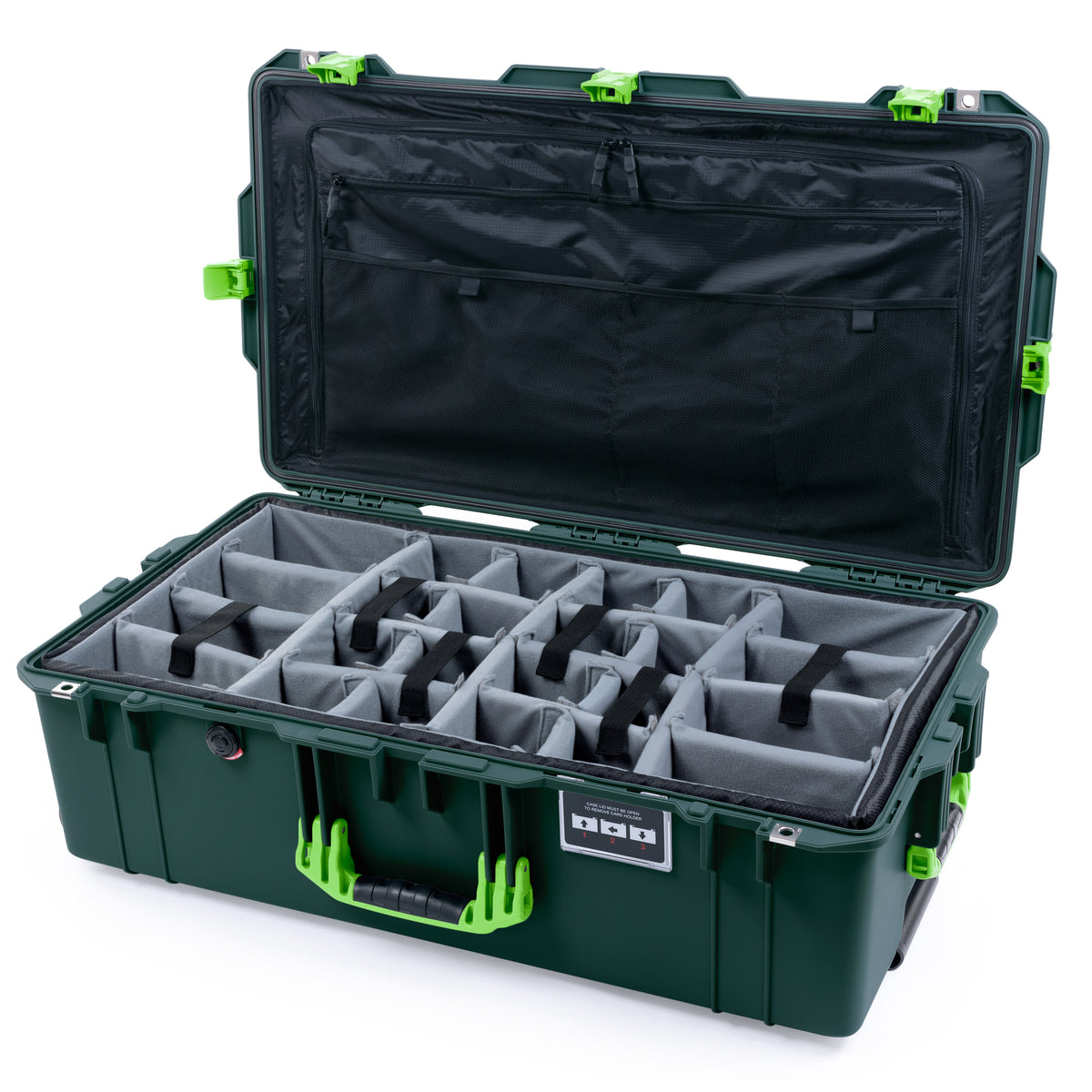Pelican 1615 Air Case - Trekking Green &amp; Lime Green Trolley