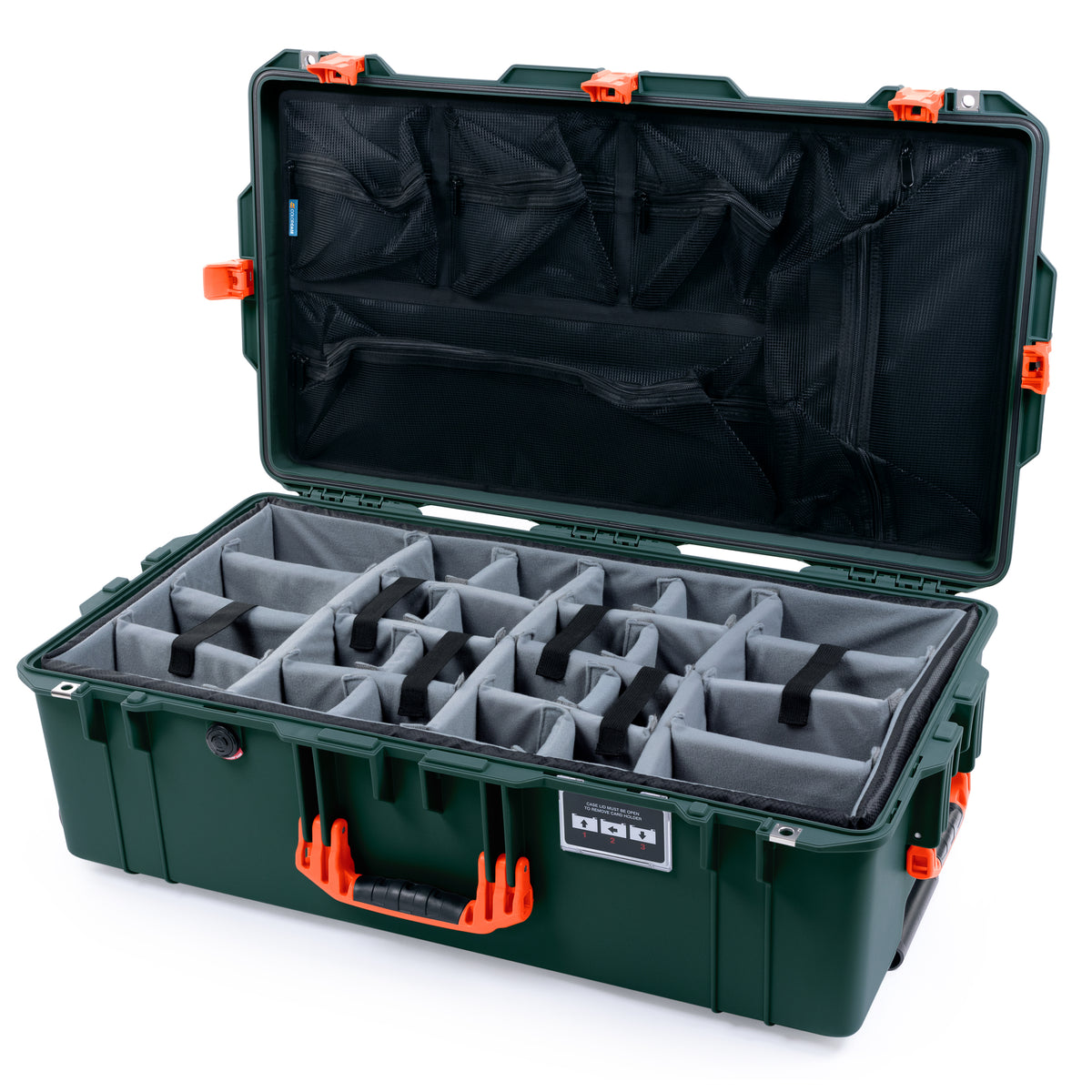 Pelican 1615 Air Case - Trekking Green &amp; Orange Trolley