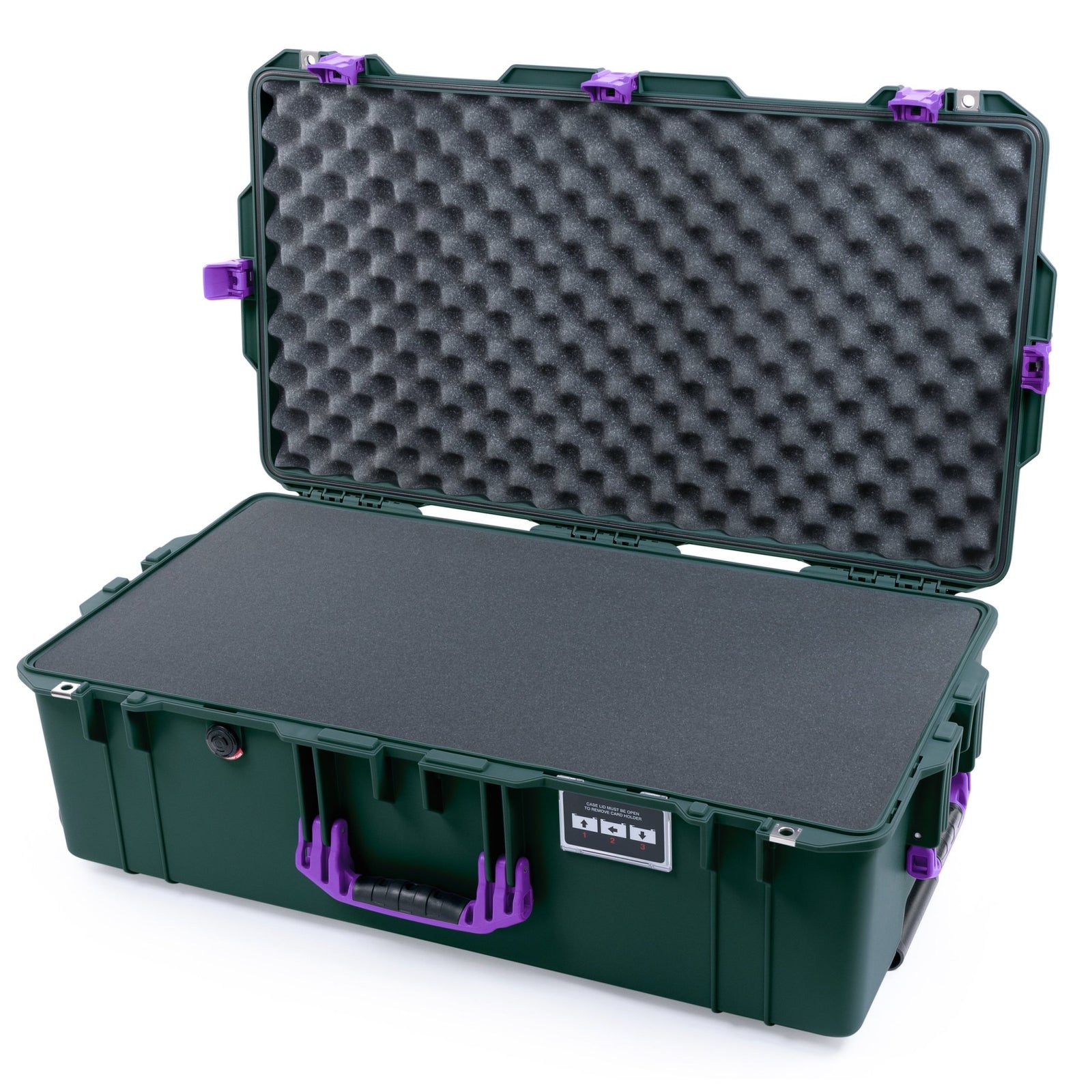 Pelican 1615 Air Case - Trekking Green & Purple - Pick & Pluck Foam / Convoluted Lid Foam