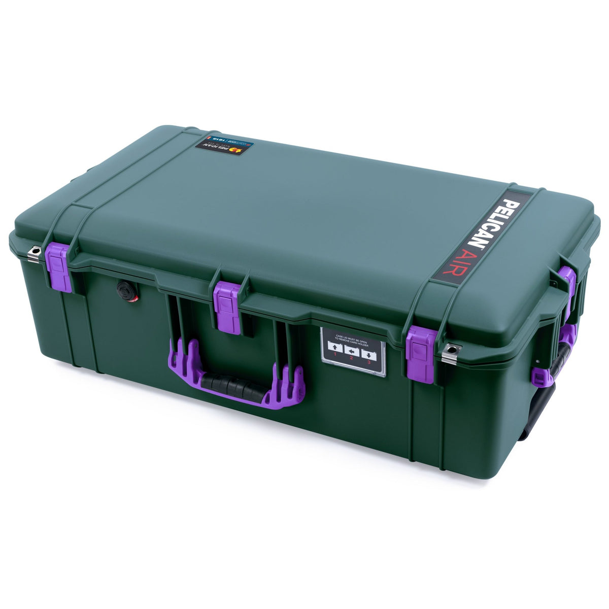 Pelican 1615 Air Case - Trekking Green &amp; Purple Trolley - Empty