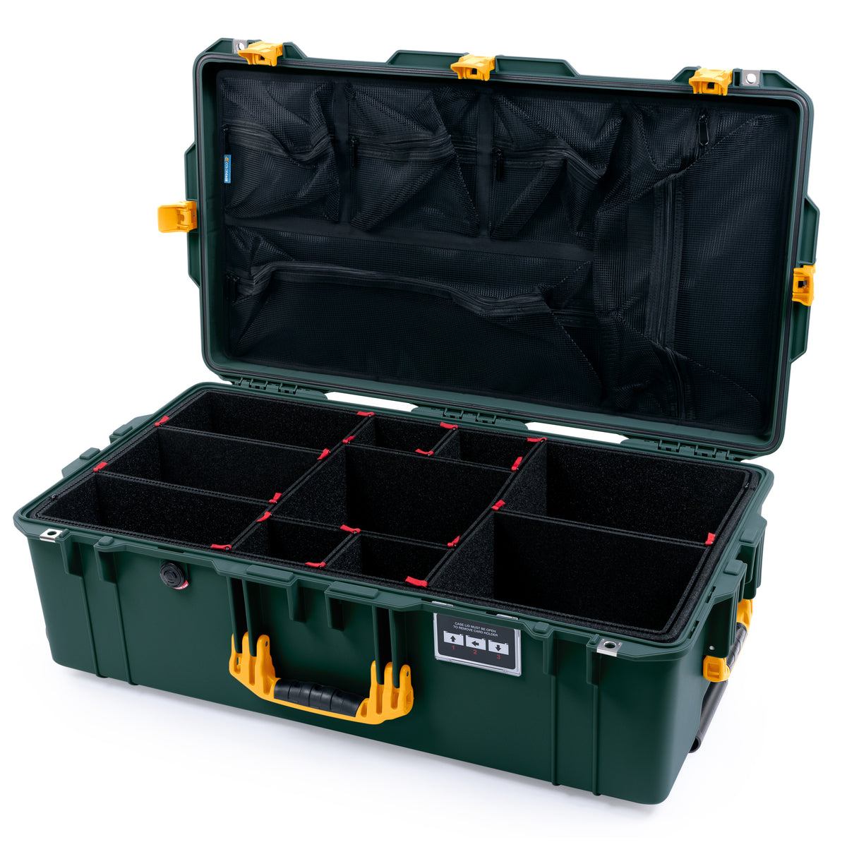Pelican 1615 Air Case - Trekking Green &amp; Yellow Trolley