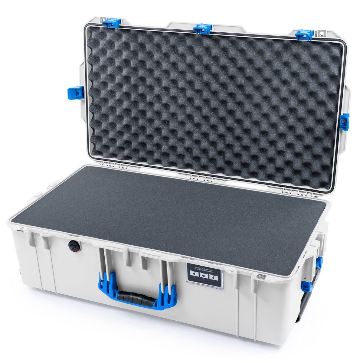 Pelican 1615 Air Case - Whiteout & Blue - Pick & Pluck Foam / Convoluted Lid Foam