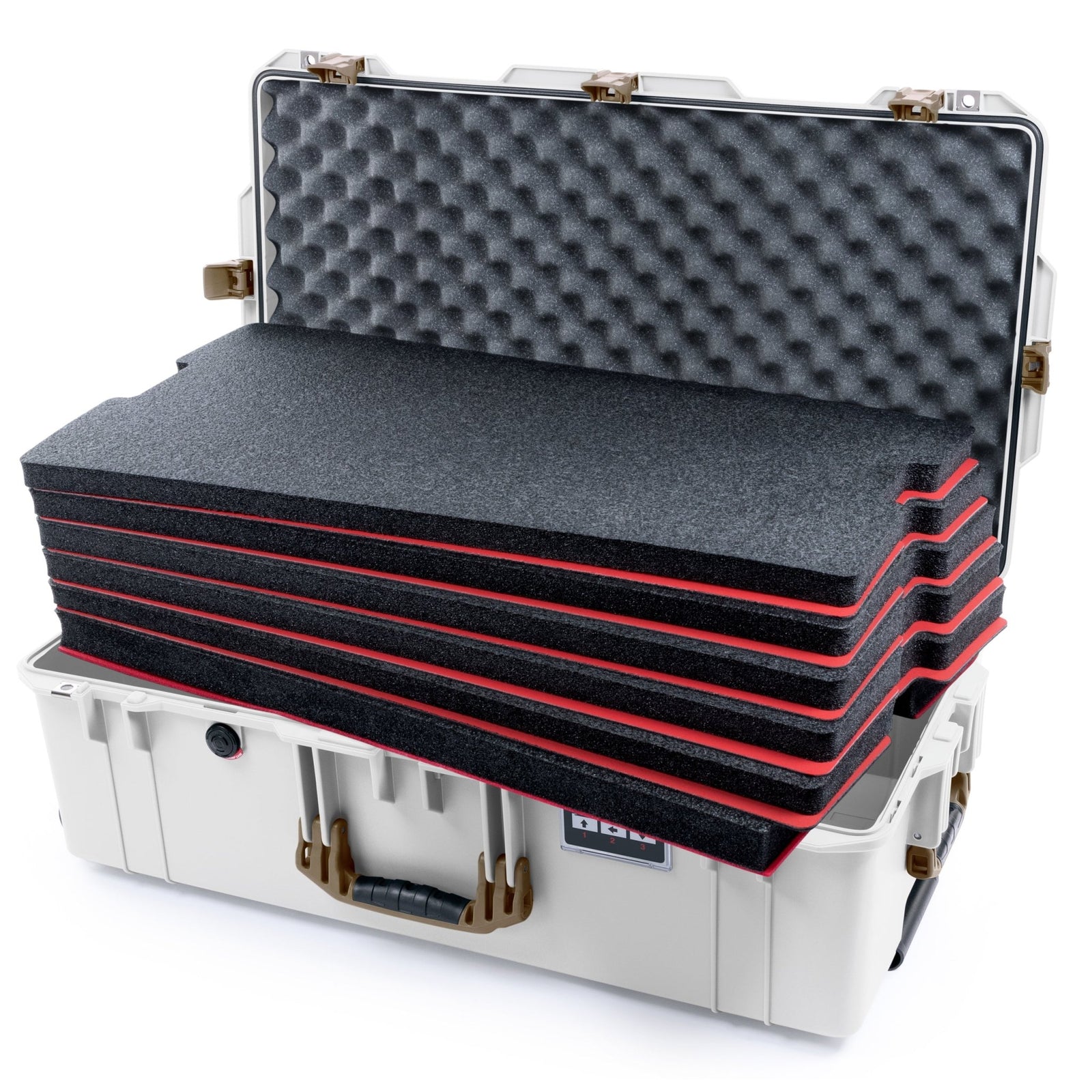 Pelican 1615 Air Case - Whiteout & Dark Desert Dirt - DIY Tool Foam Kit / Convoluted Lid Foam
