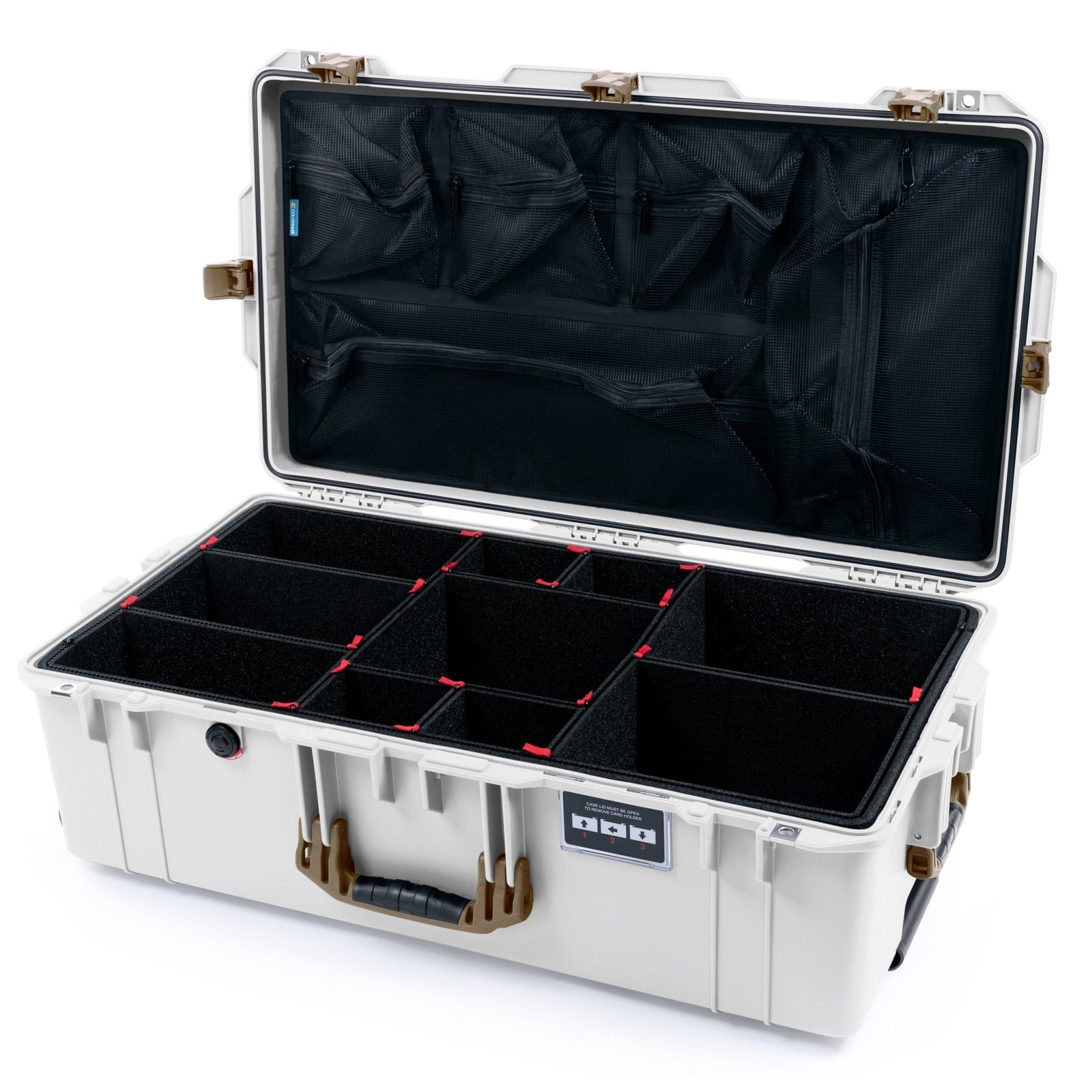 Pelican 1615 Air Case - Whiteout & Dark Desert Dirt - TrekPak Divider System / Mesh Lid Organizer
