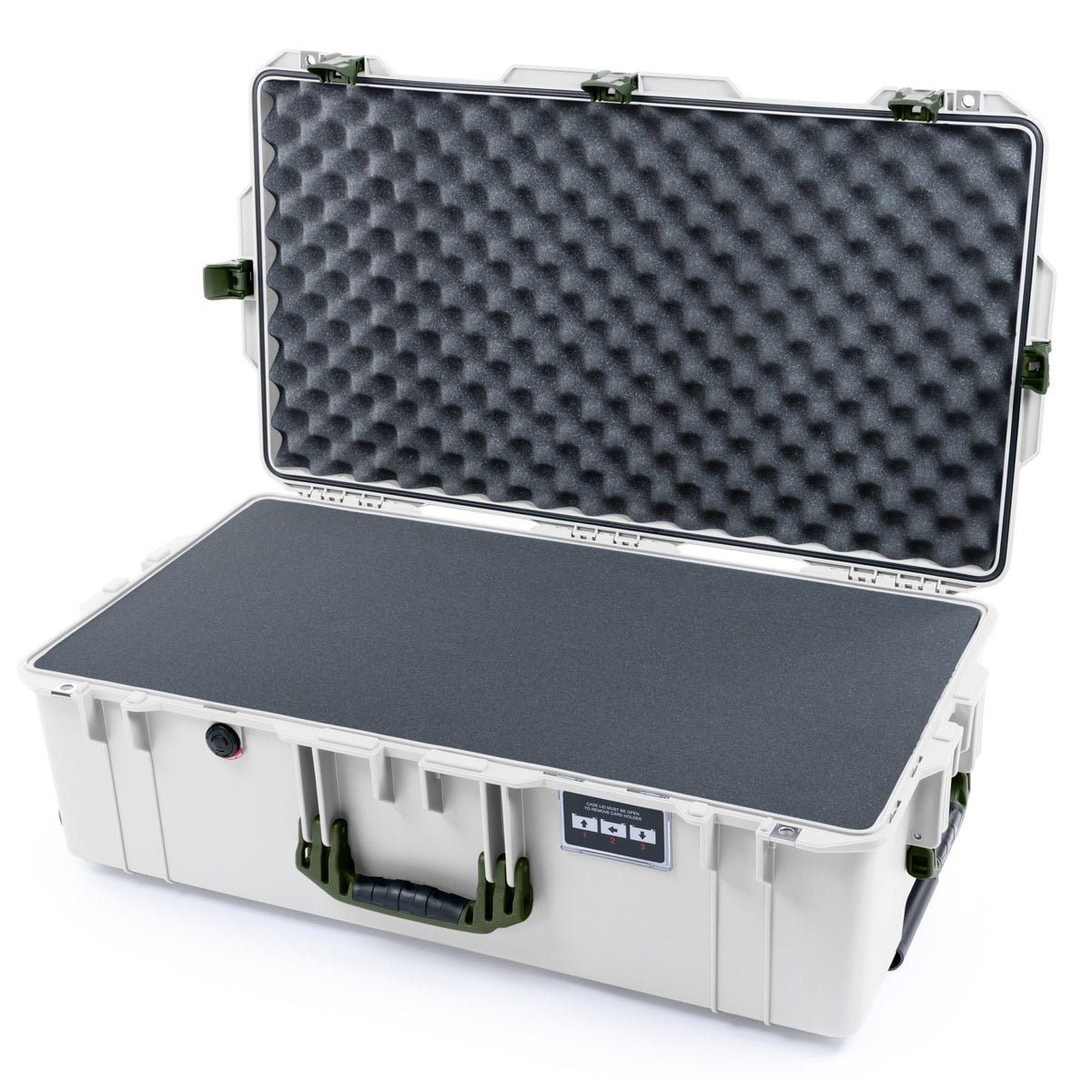 Pelican 1615 Air Case - Whiteout &amp; OD Green - Pick &amp; Pluck Foam / Convoluted Lid Foam
