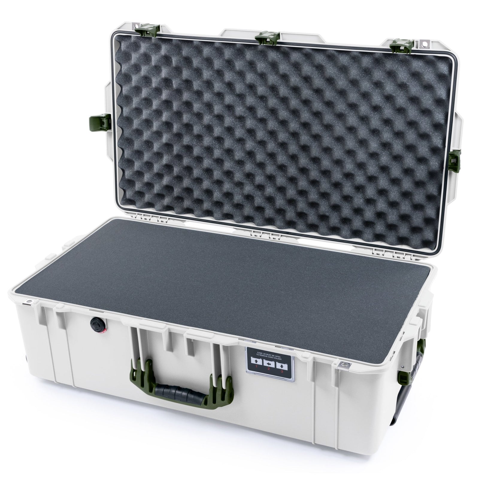 Pelican 1615 Air Case - Whiteout & OD Green - Pick & Pluck Foam / Convoluted Lid Foam