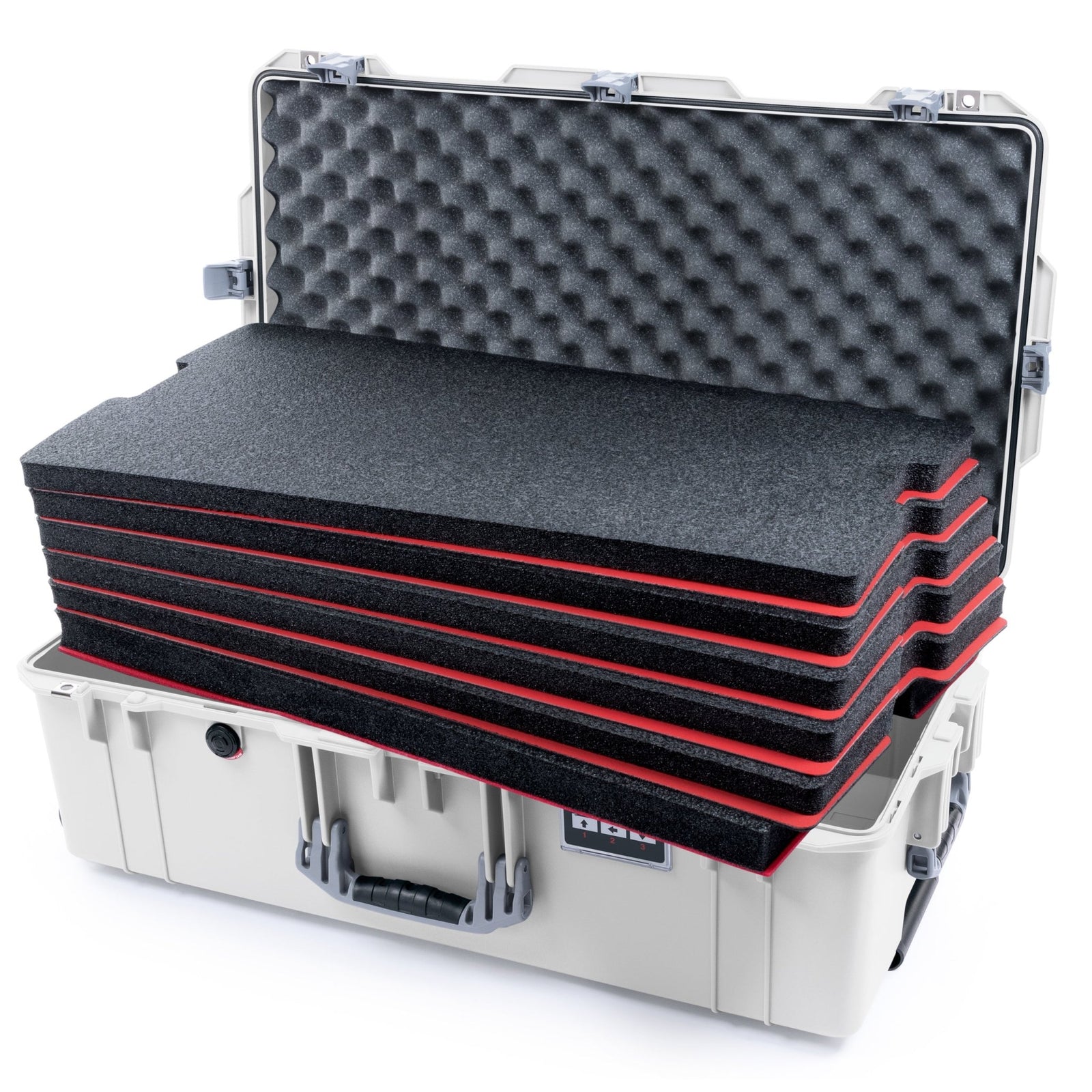 Pelican 1615 Air Case - Whiteout & Silver - DIY Tool Foam Kit / Convoluted Lid Foam