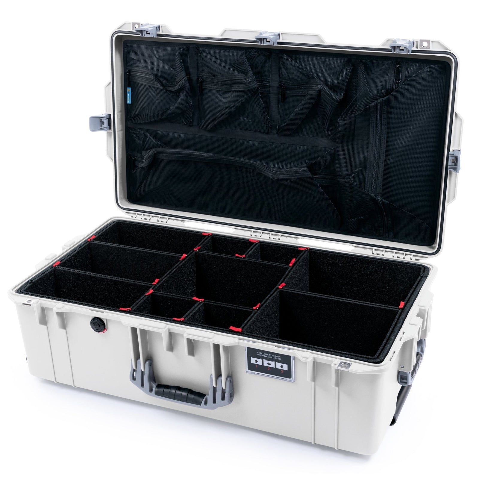 Pelican 1615 Air Case - Whiteout & Silver - TrekPak Divider System / Mesh Lid Organizer