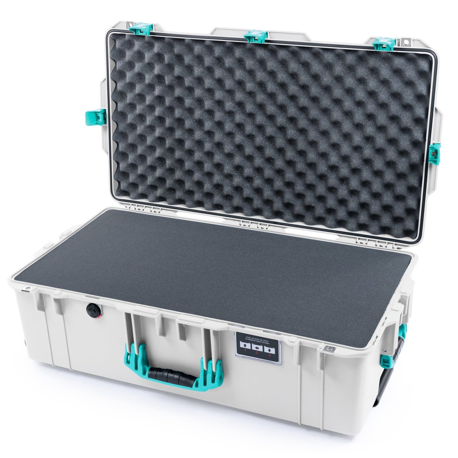 Pelican 1615 Air Case - Whiteout & Teal Trolley - Pick & Pluck Foam / Convoluted Lid Foam