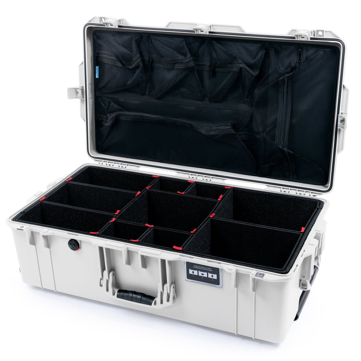 Pelican 1615 Air Case - Whiteout - TrekPak Divider System / Mesh Lid Organizer