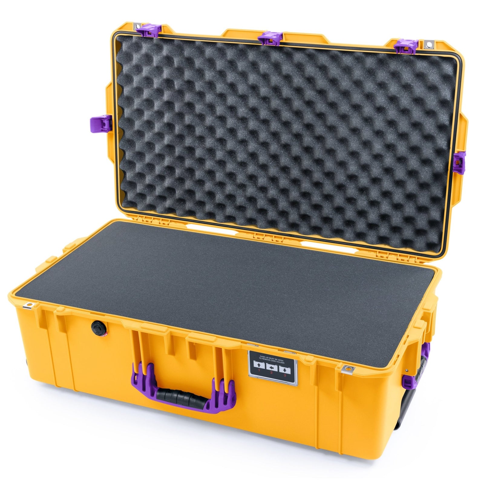 Pelican 1615 Air Case - Yellow & Purple - Pick & Pluck Foam / Convoluted Lid Foam