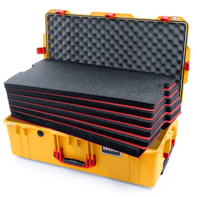 Pelican 1615 Air Case - Yellow & Red Trolley