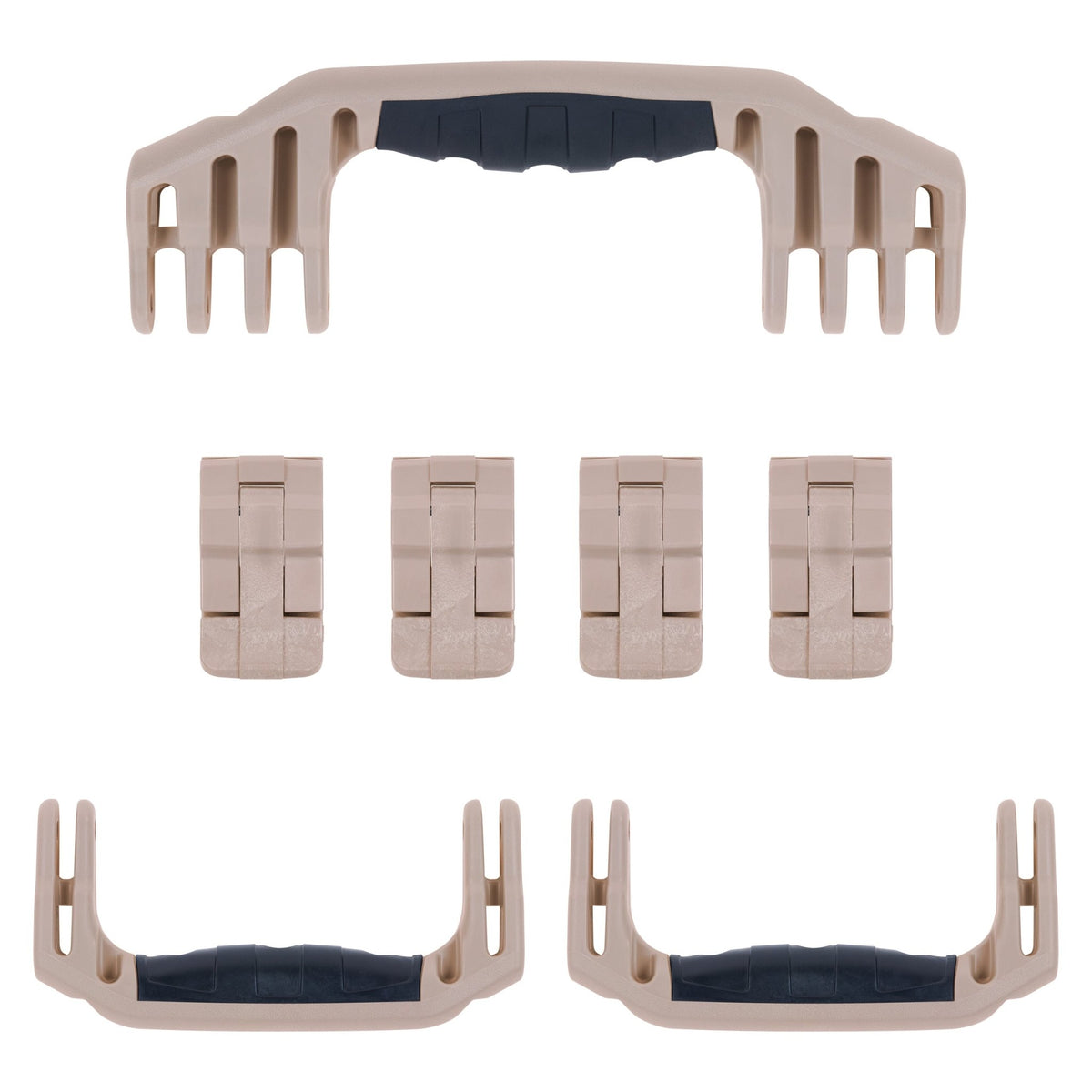 Pelican 1620 Replacement Handles &amp; Latches - Desert Tan (Set of 3 Handles, 4 Standard Latches) -