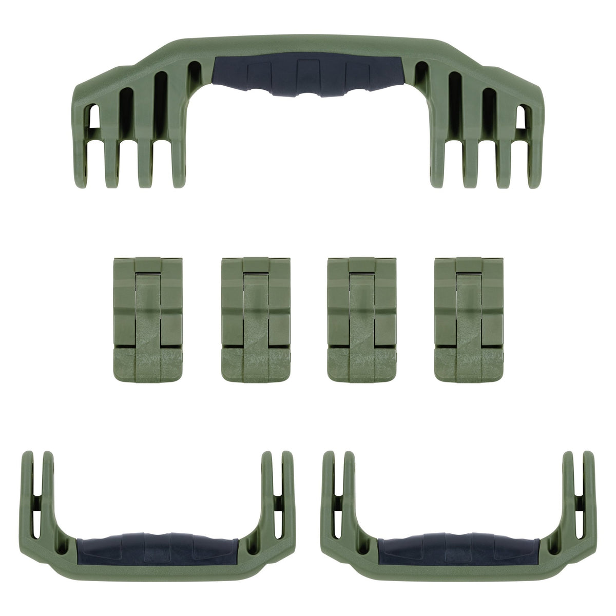 Pelican 1620 Replacement Handles &amp; Latches - OD Green (Set of 3 Handles, 4 Standard Latches) -