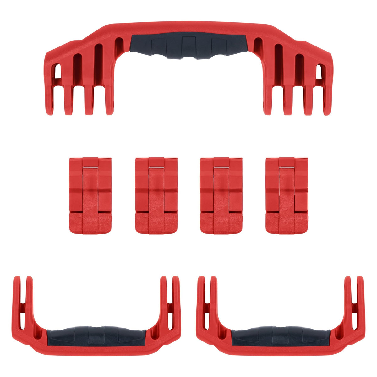 Pelican 1620 Replacement Handles &amp; Latches - Red (Set of 3 Handles, 4 Standard Latches) -