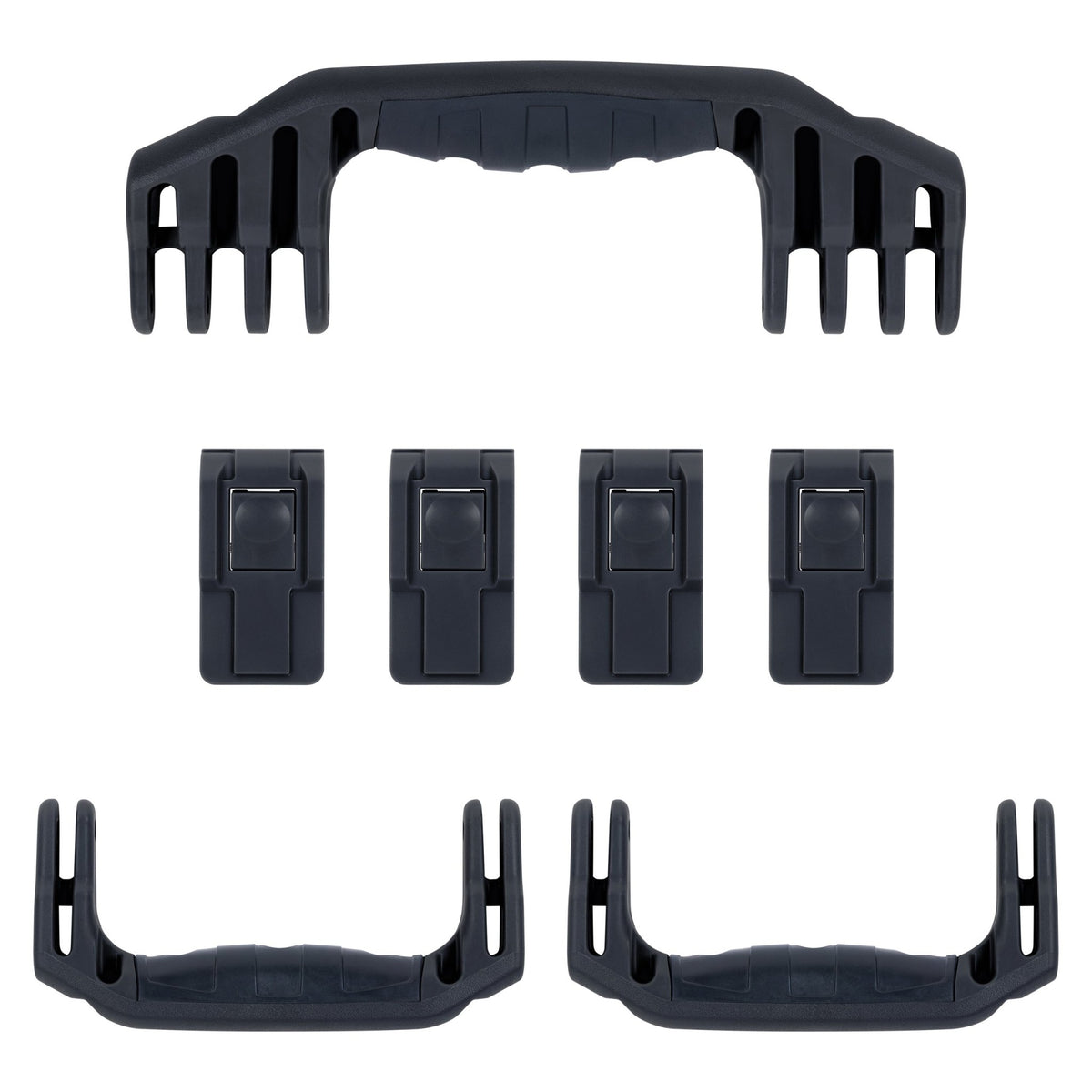 Pelican 1620 Replacement Handles &amp; Latches - Black (Set of 3 Handles, 4 Push-Button Latches) -