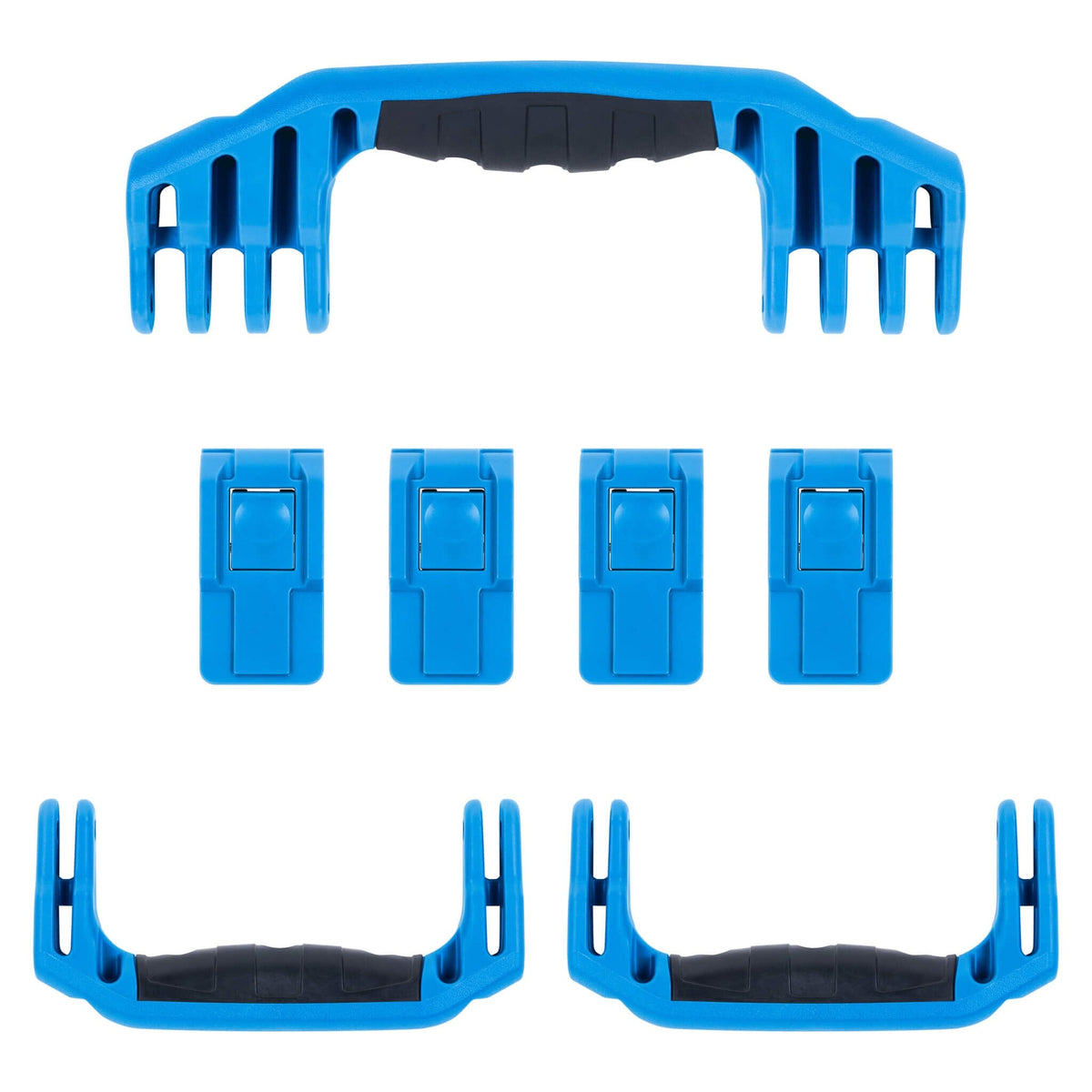 Pelican 1620 Replacement Handles &amp; Latches - Blue (Set of 3 Handles, 4 Push-Button Latches) -
