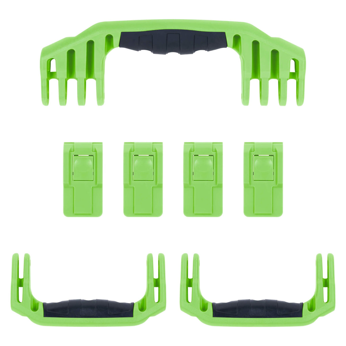 Pelican 1620 Replacement Handles &amp; Latches - Lime Green (Set of 3 Handles, 4 Push-Button Latches) -