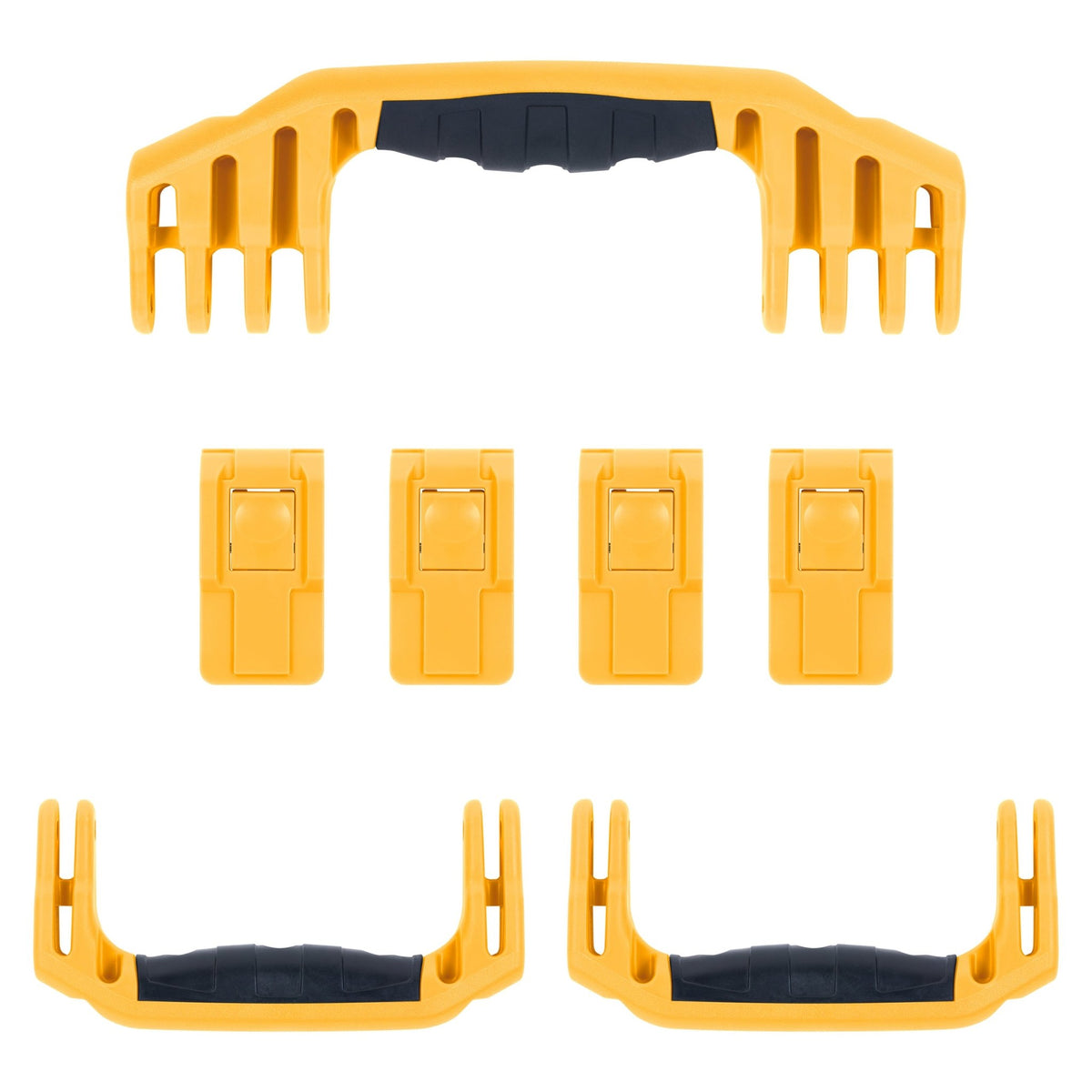Pelican 1620 Replacement Handles &amp; Latches - Yellow (Set of 3 Handles, 4 Push-Button Latches) -