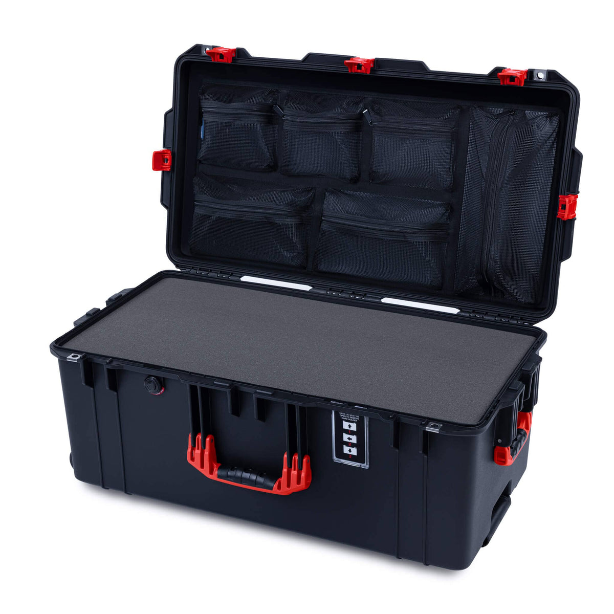 Pelican 1626 Air Case - Black &amp; Red - Pick &amp; Pluck Foam / Mesh Lid Organizer