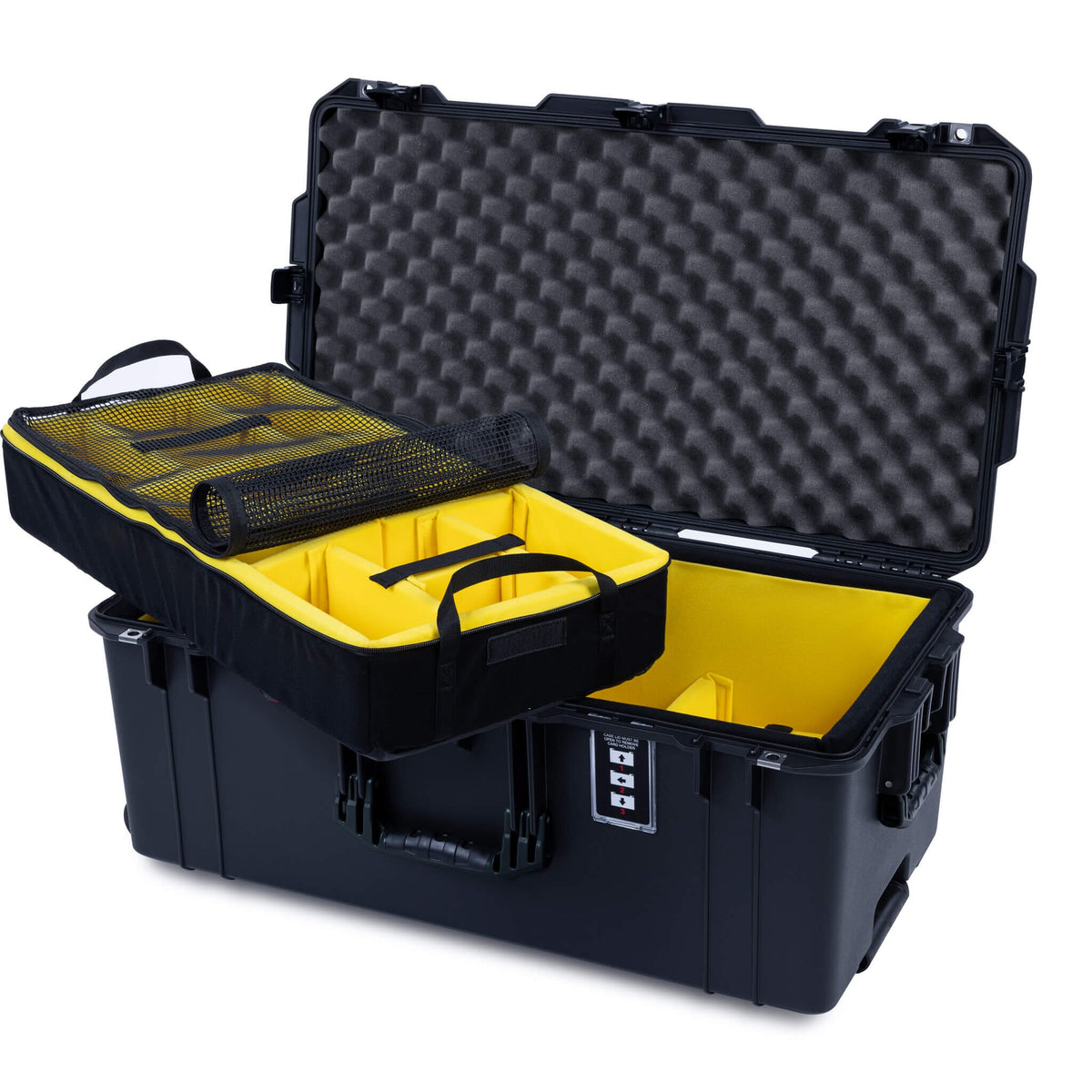 Pelican 1626 Air Case - Black - Yellow Padded Dividers / Lid Foam