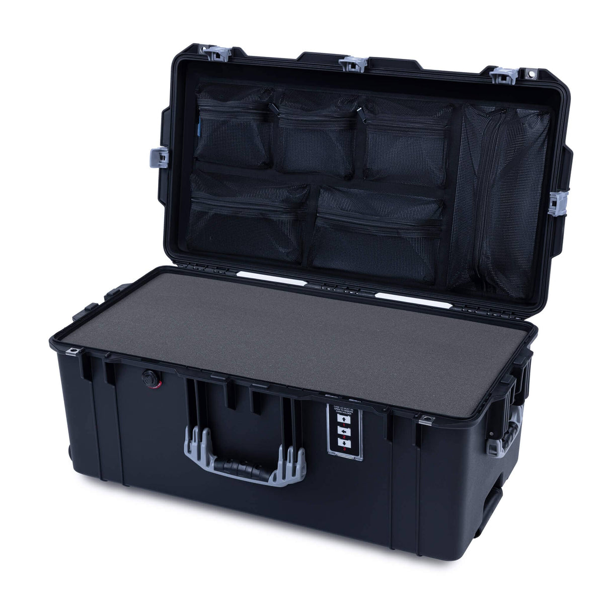 Pelican 1626 Air Case - Black &amp; Silver - Pick &amp; Pluck Foam / Mesh Lid Organizer