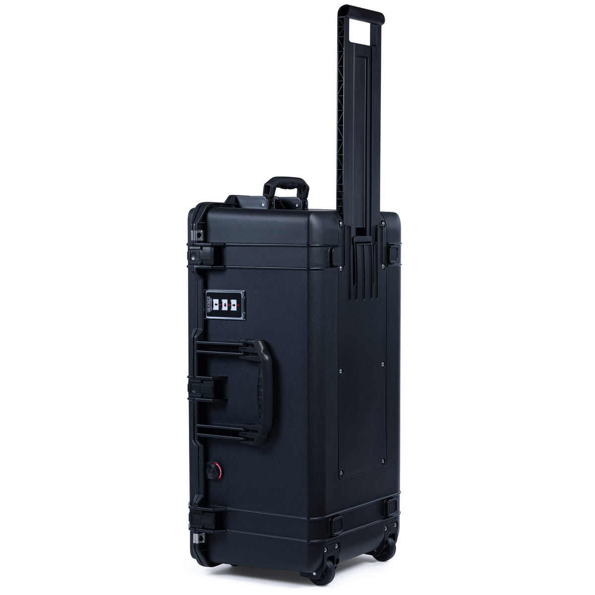 Pelican 1626 Air Case - Black - Upright Trolley View