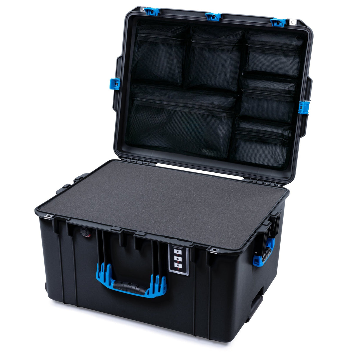 Pelican 1637 Air Case - Black &amp; Blue - Pick &amp; Pluck Foam / Mesh Lid Organizer